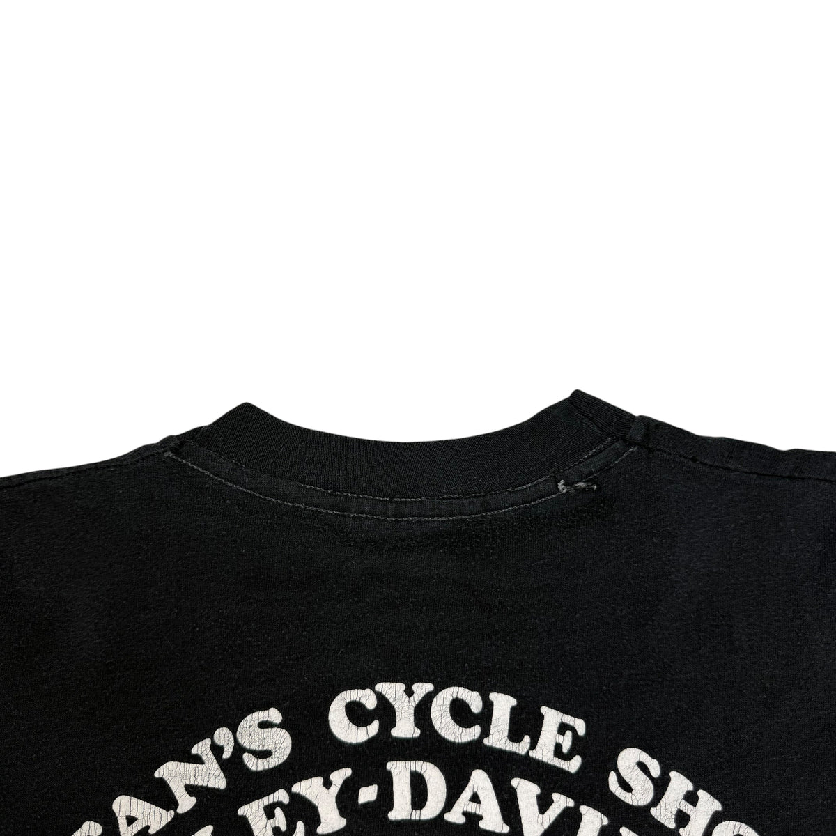 Vintage 80s 3D Emblem Harley Davidson Hawg University Tee Black