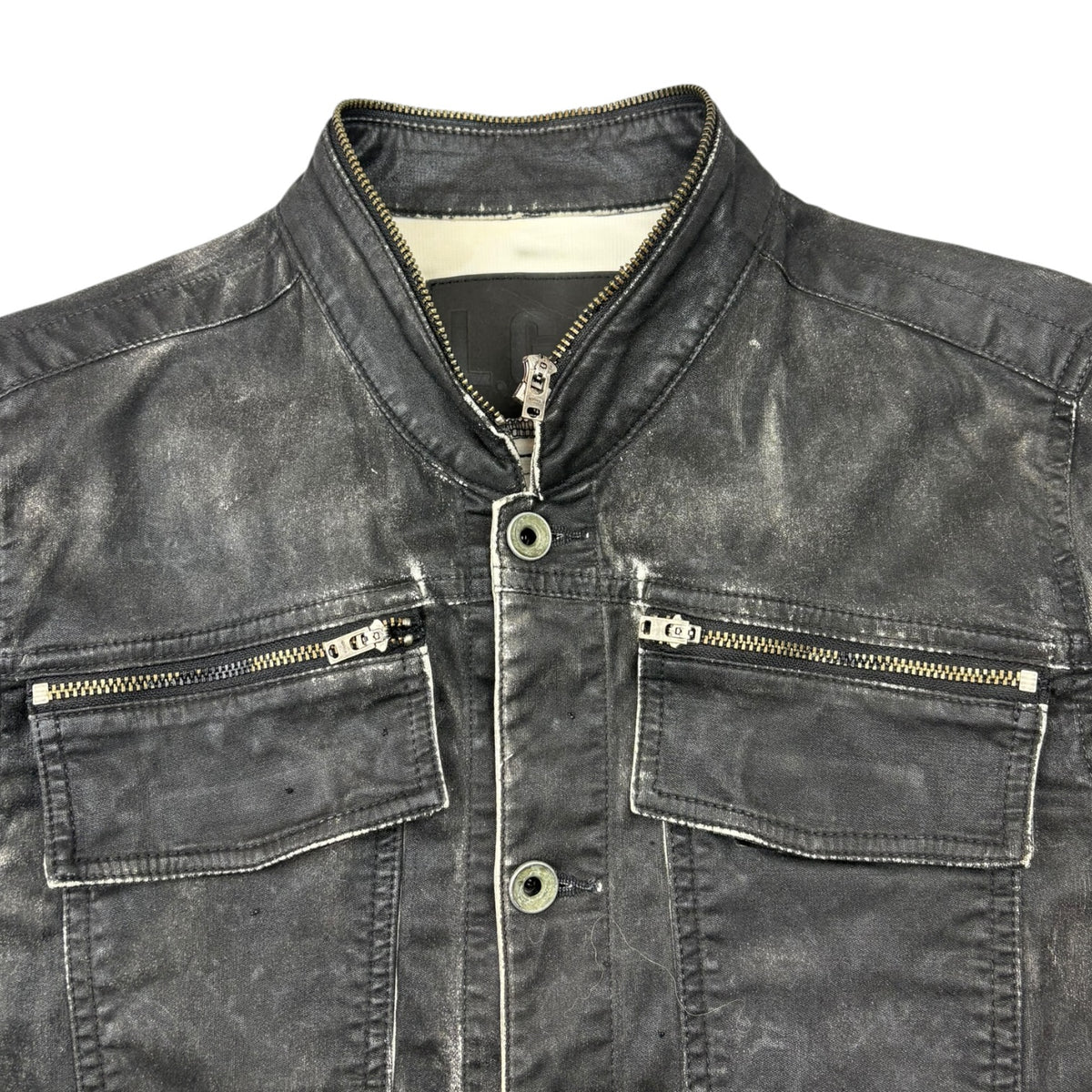 (W) L.G.B. Le Grand Bleu Waxed Denim Jacket Black