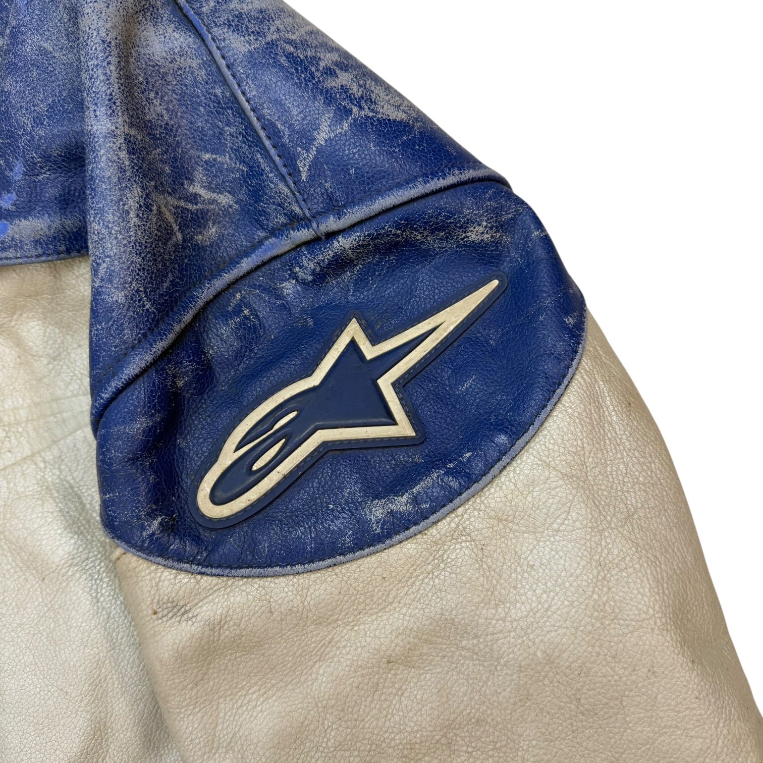 Vintage Alpinestars Leather Racing Jacket Blue/White