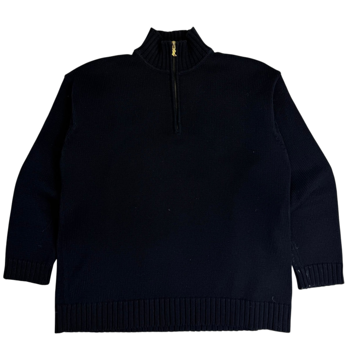 Vintage Lauren Ralph Lauren Quarter Zip Knit Sweater Dark Navy