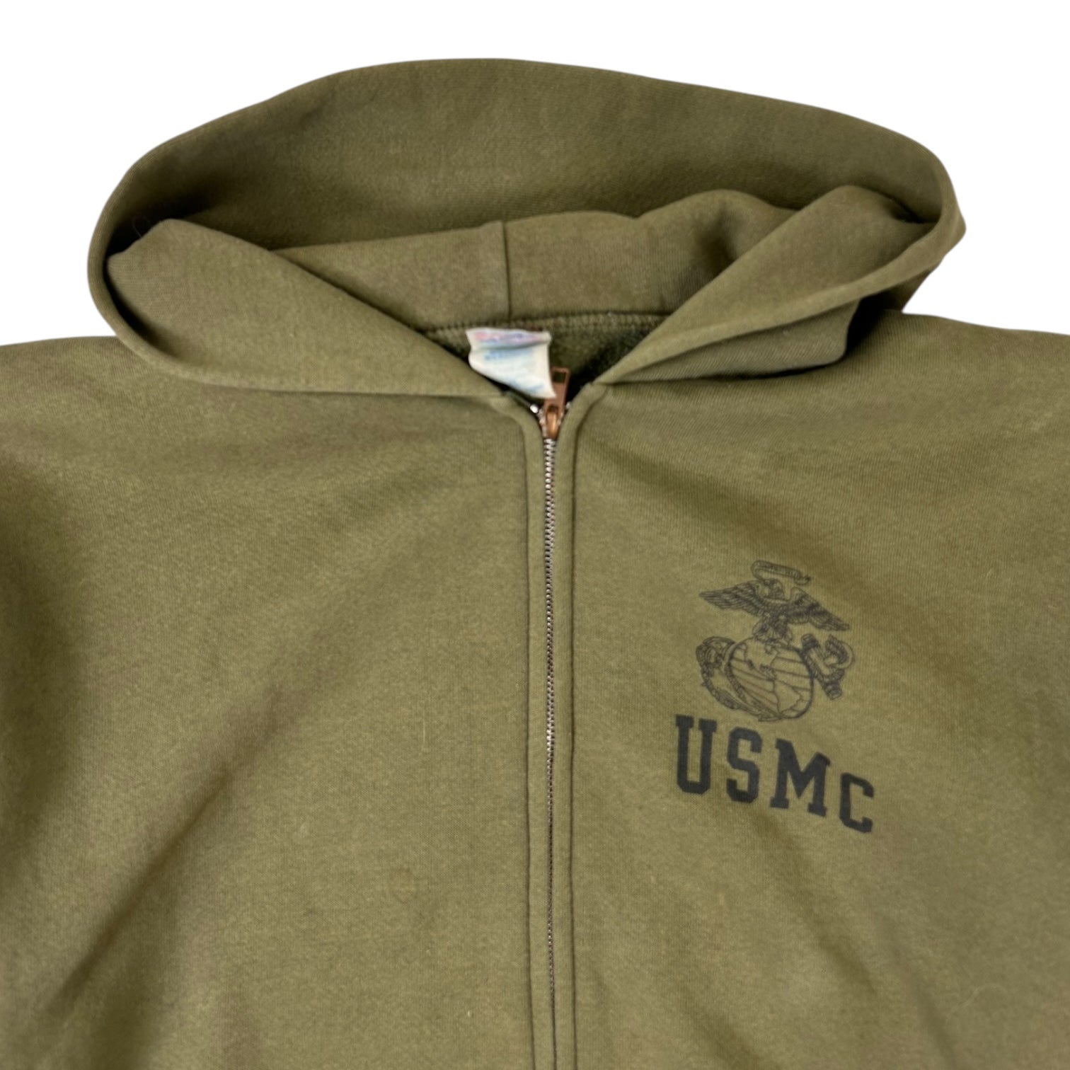 Vintage USMC Zip Up Hoodie Olive