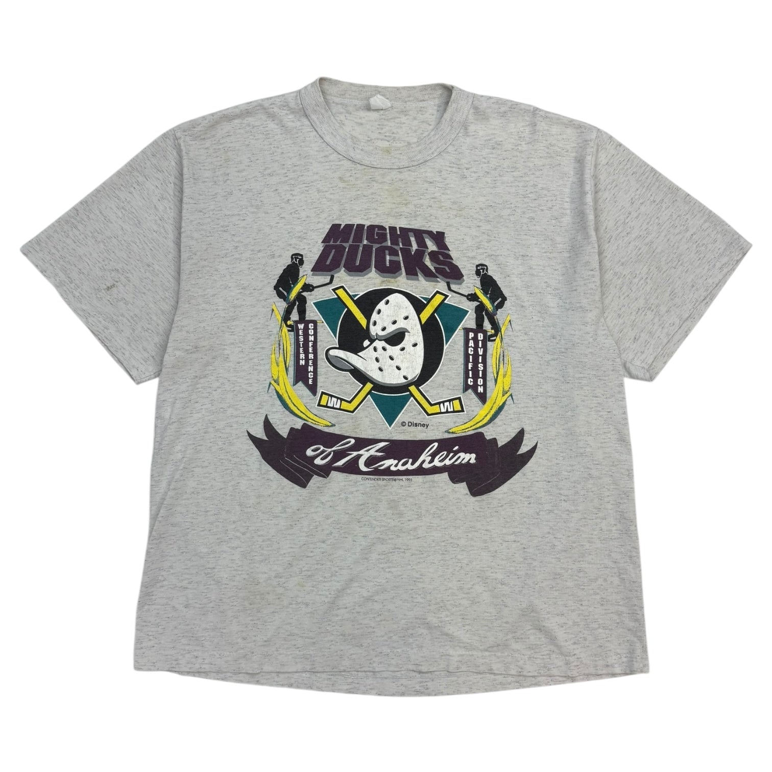 Vintage Anaheim Mighty Ducks NHL T-Shirt Grey