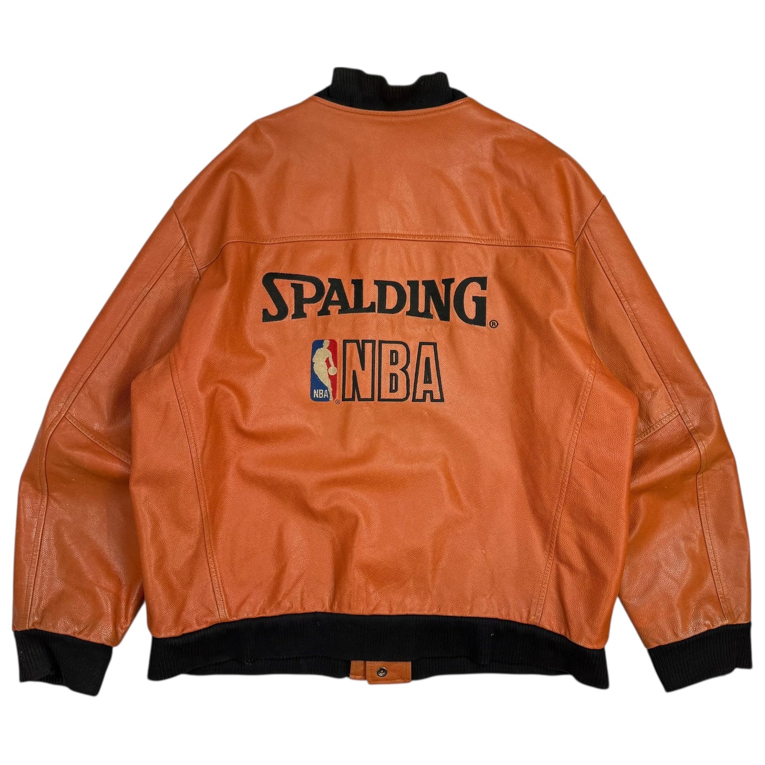 Vintage Spalding Official Game Ball NBA Basketball Leather Jacket Brown