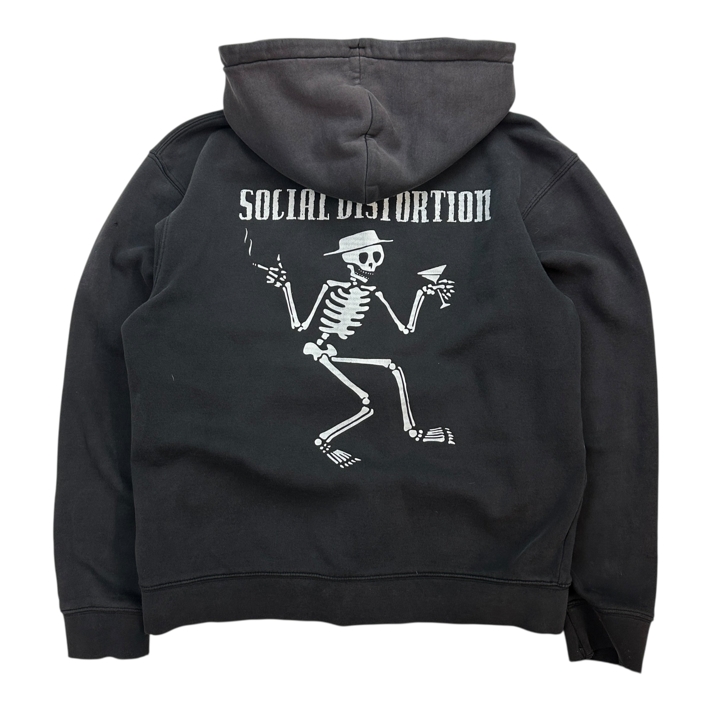 Vintage Social Distortion Zip-up Hoodie Black