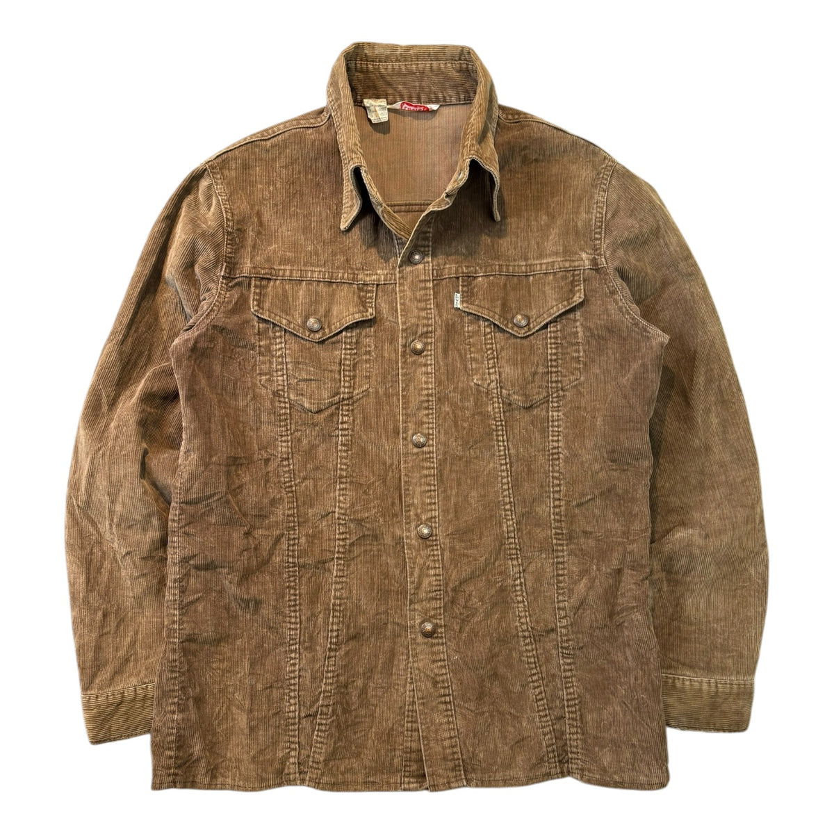Vintage 1970s Levis Corduroy Western Light Jacket Brown