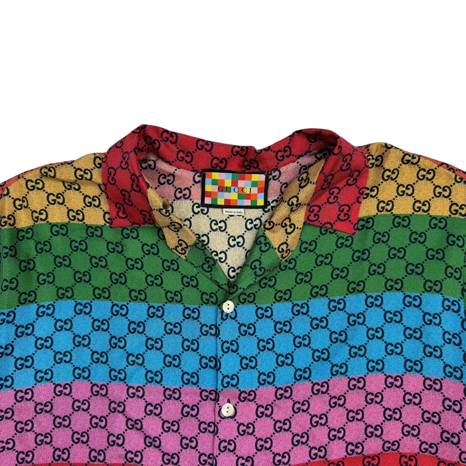 Gucci GG Silk Button Up Shirt Multicolour