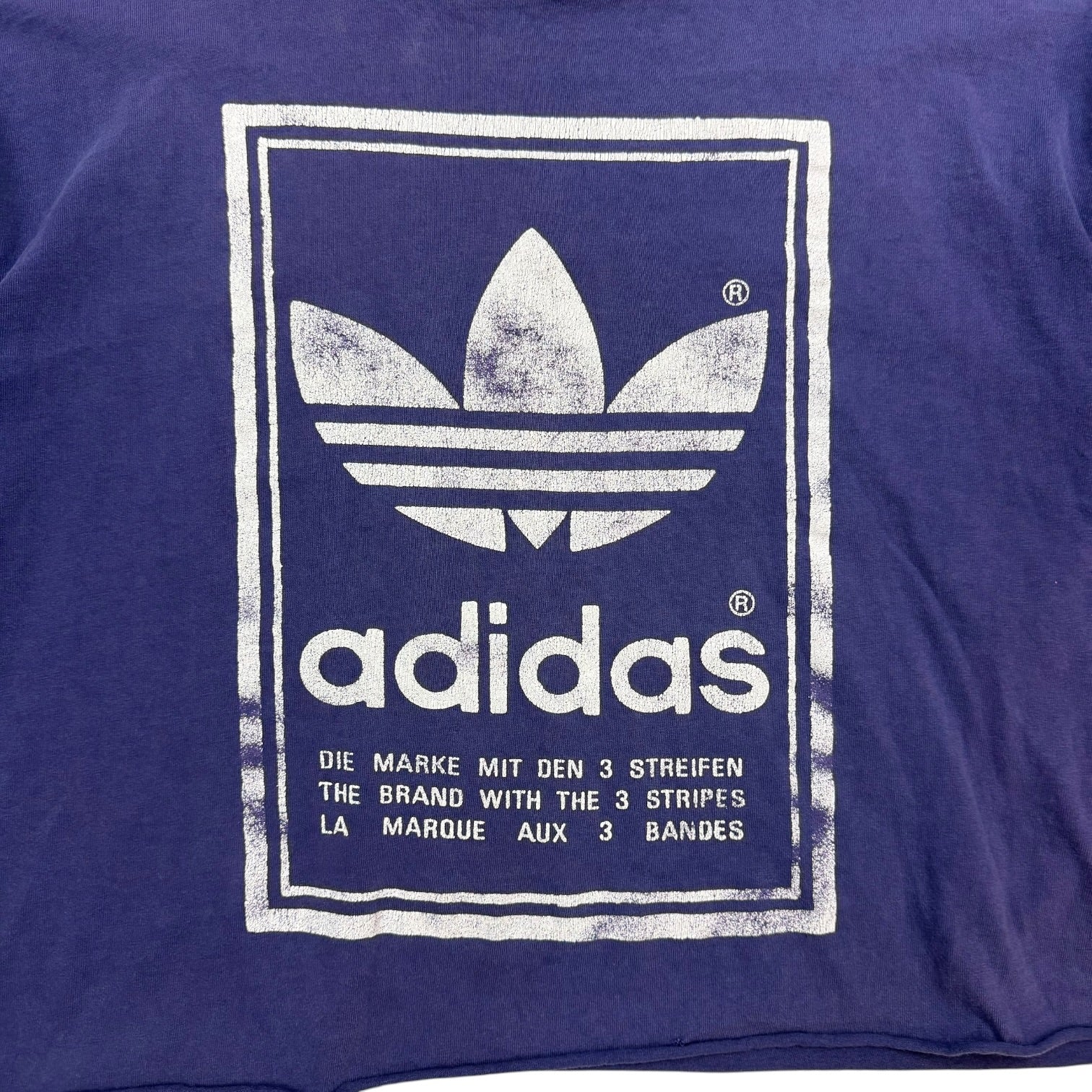 Vintage Adidas Cropped Logo Tee Royal Blue