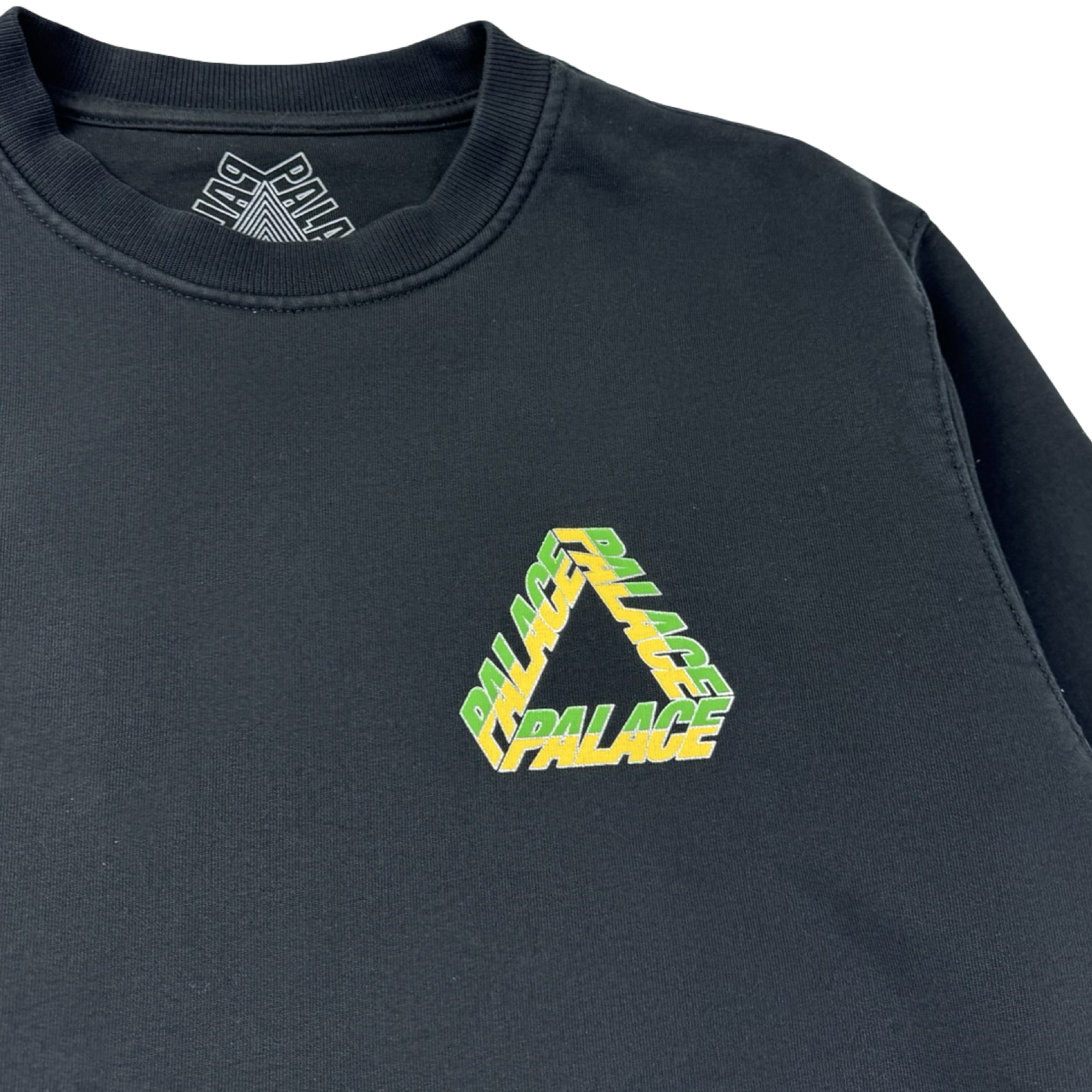 Palace P3 Split Tri Crewneck Black