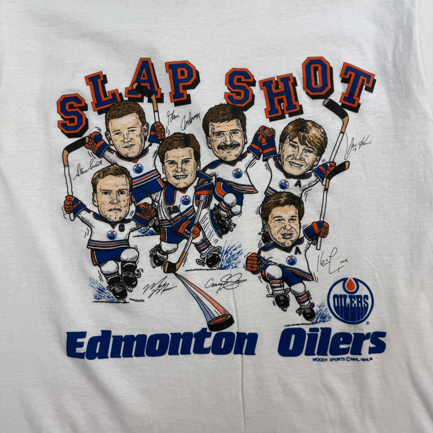 Vintage Edmonton Oilers SlapShot Tee White