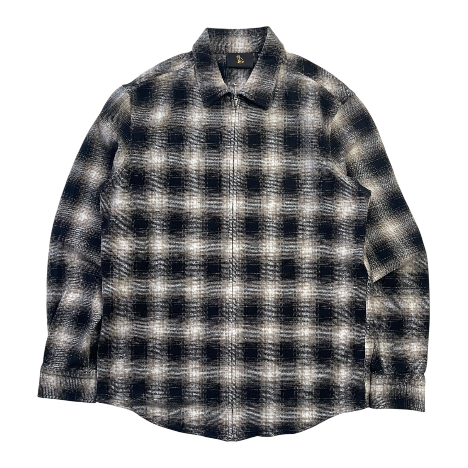 OVO Zip Up Shadow Plaid Shirt