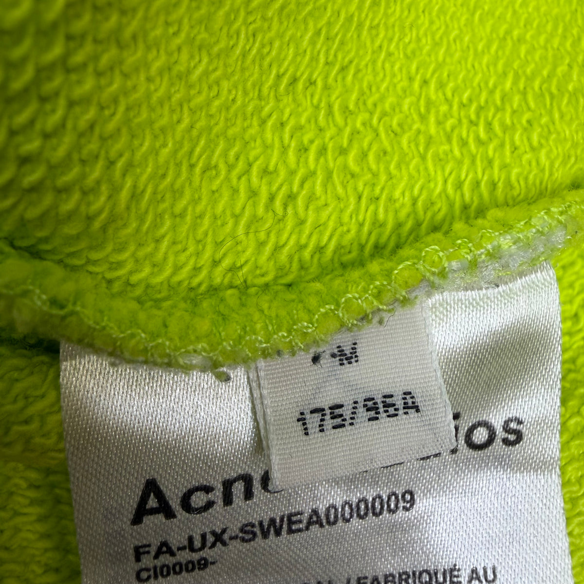Acne Studios Face Patch Hoodie Neon Yellow