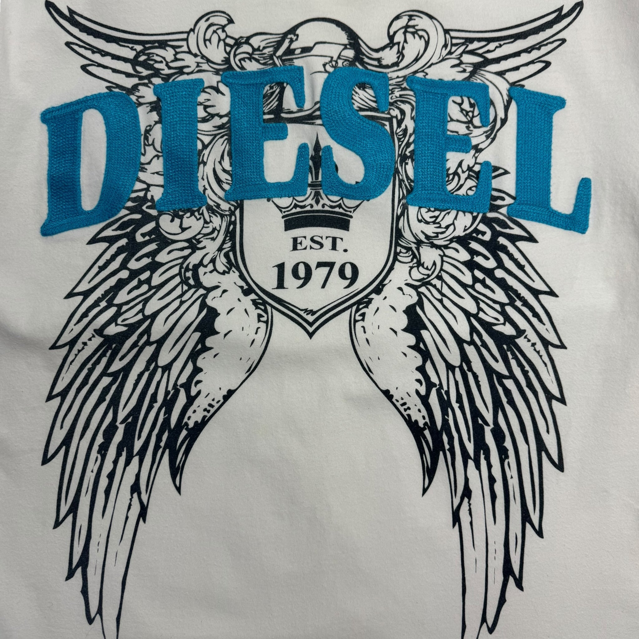 Vintage Y2K Diesel Angel Wings Crest T-Shirt