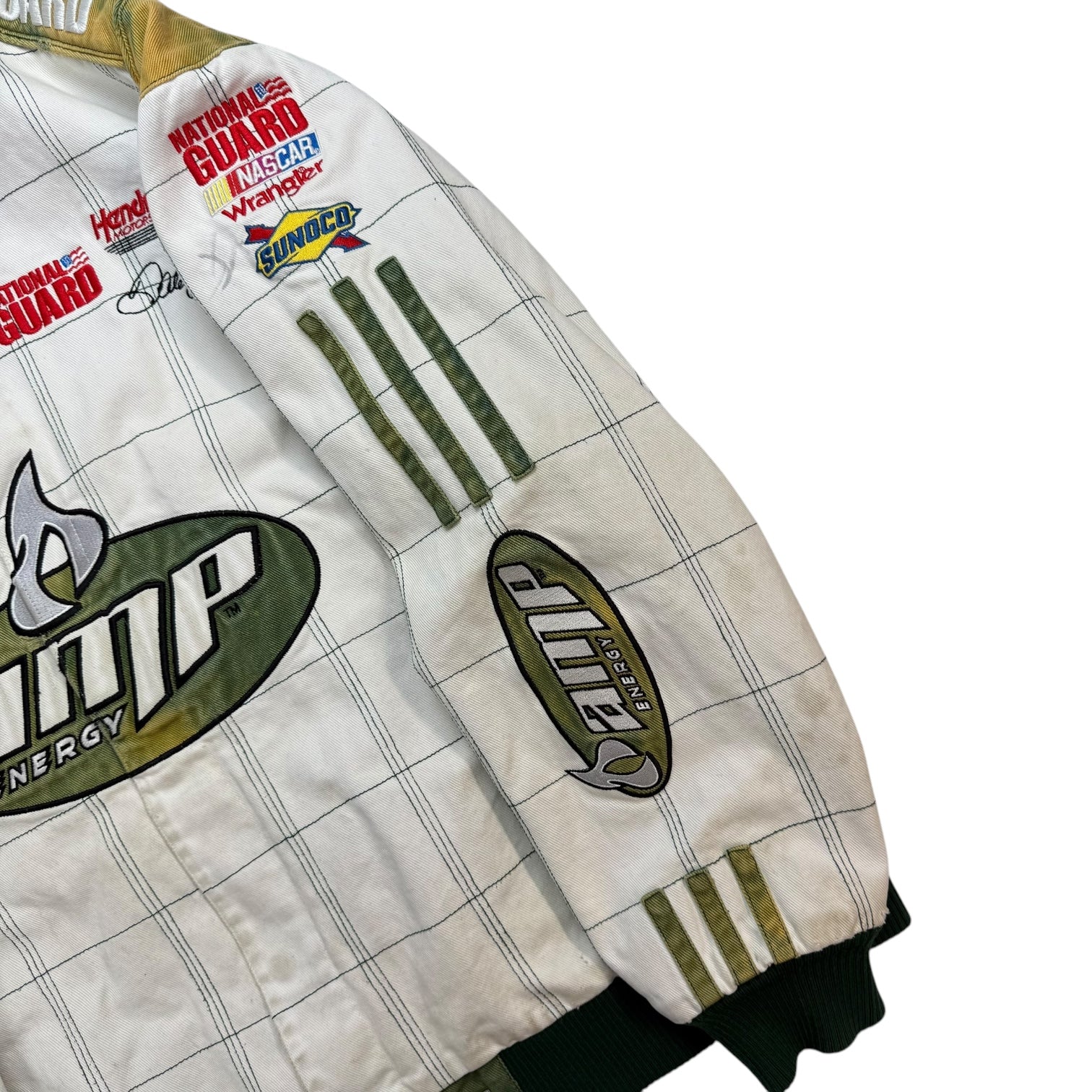 Vintage Chase Authentics NASCAR Dale Earnhardt Jr Amp Energy Jacket White/Green