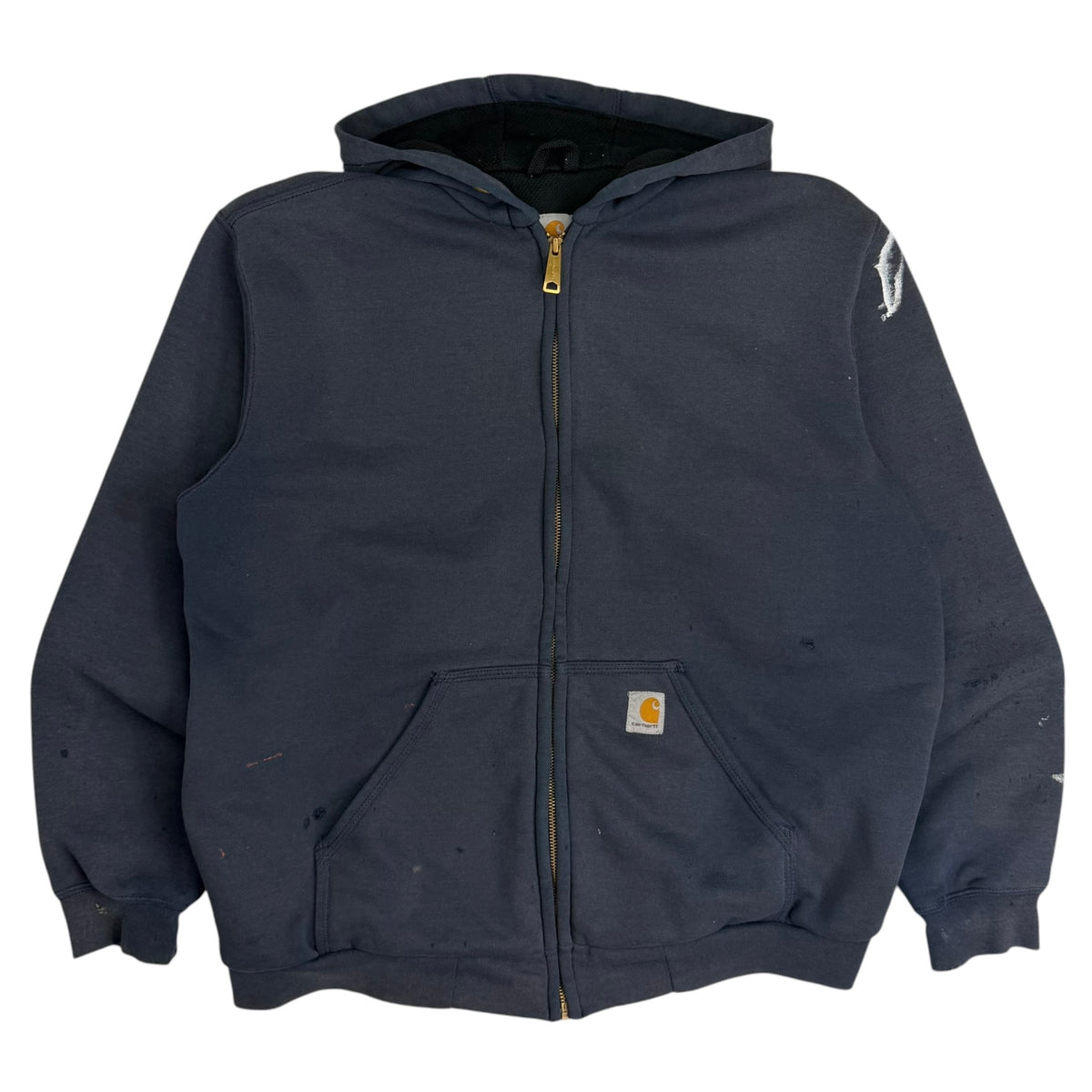 Vintage Carhartt Thermal Lined Zip Up Hoodie Faded Navy