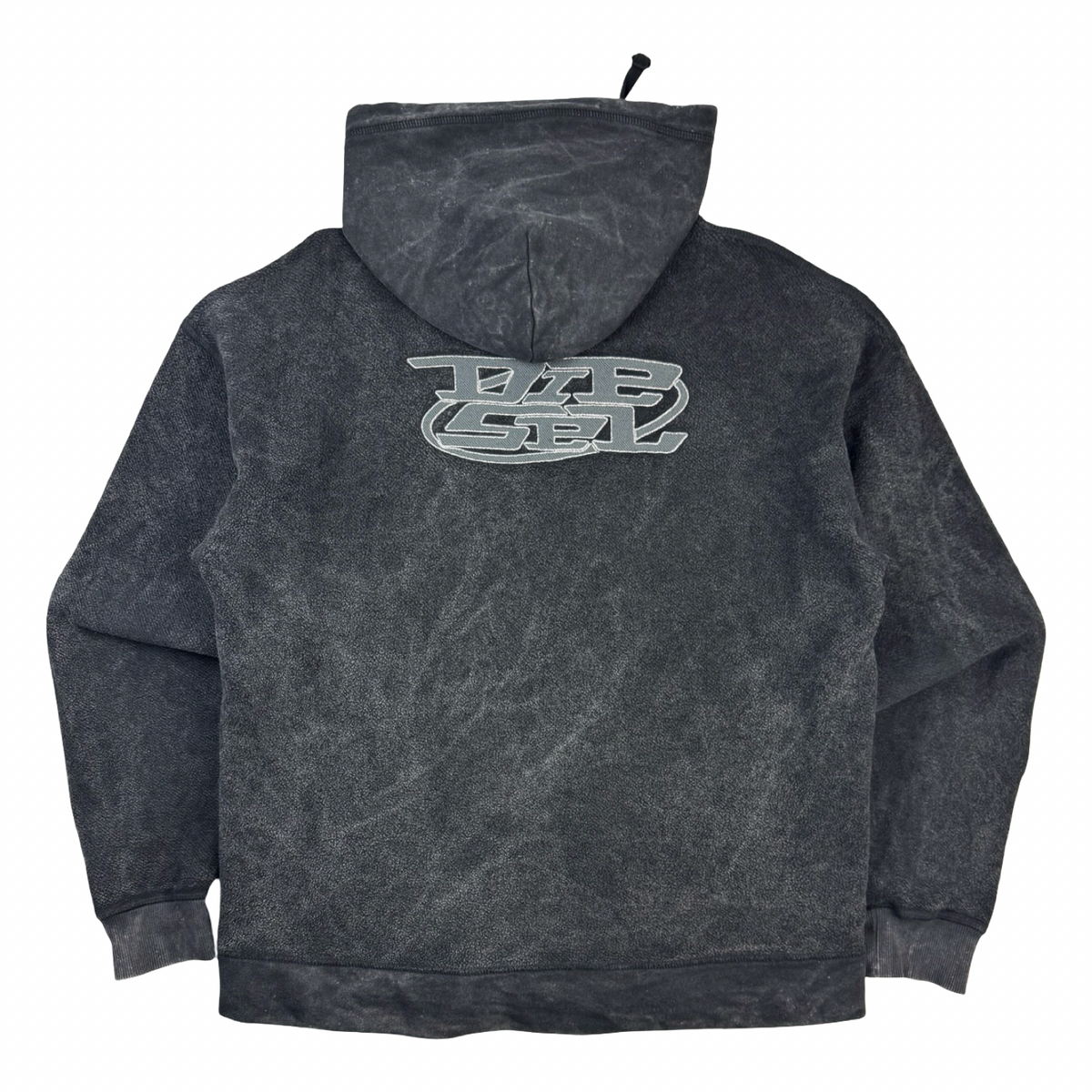 Diesel S-Ors Cotton Fleece Marble Wash Relaxed Fit Full Hoodie