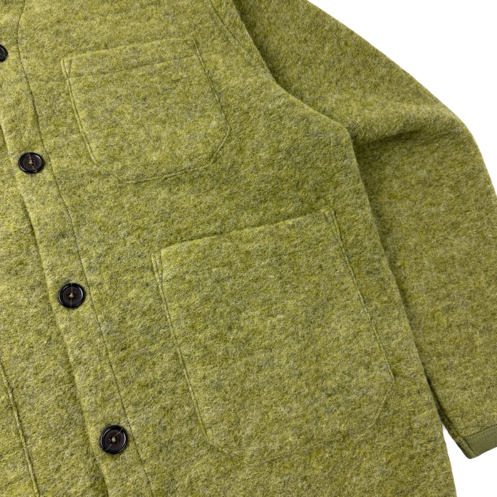 Universal Works Wool Fleece Cardigan Light Olive