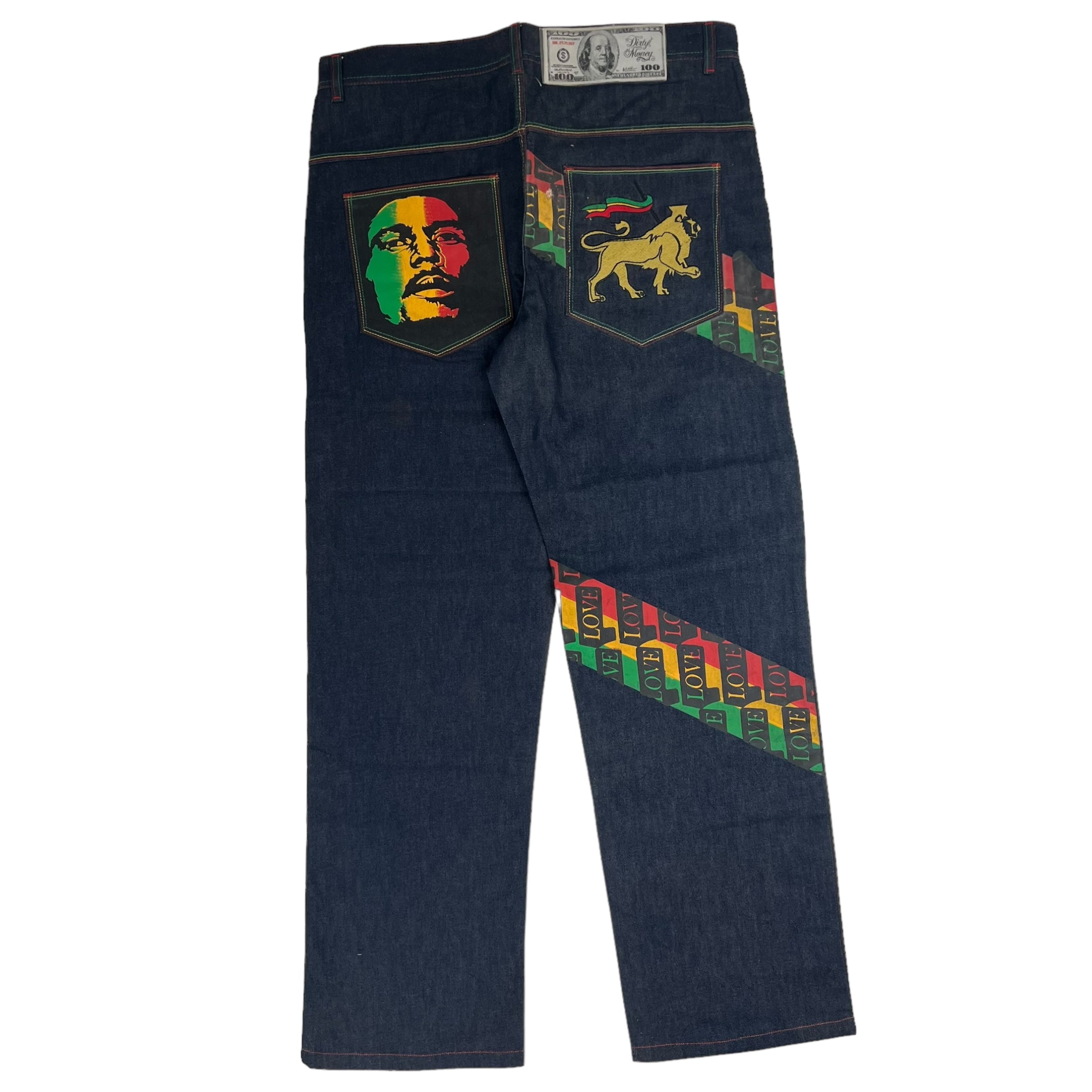 Y2K Hip Hop Dirty Money Jeans Denim Pants