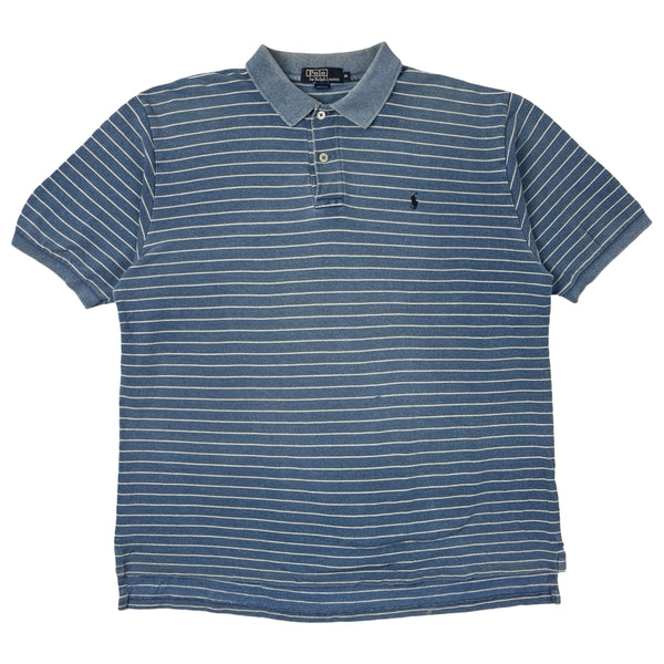 Vintage Polo Ralph Lauren Faded Denim Striped Polo