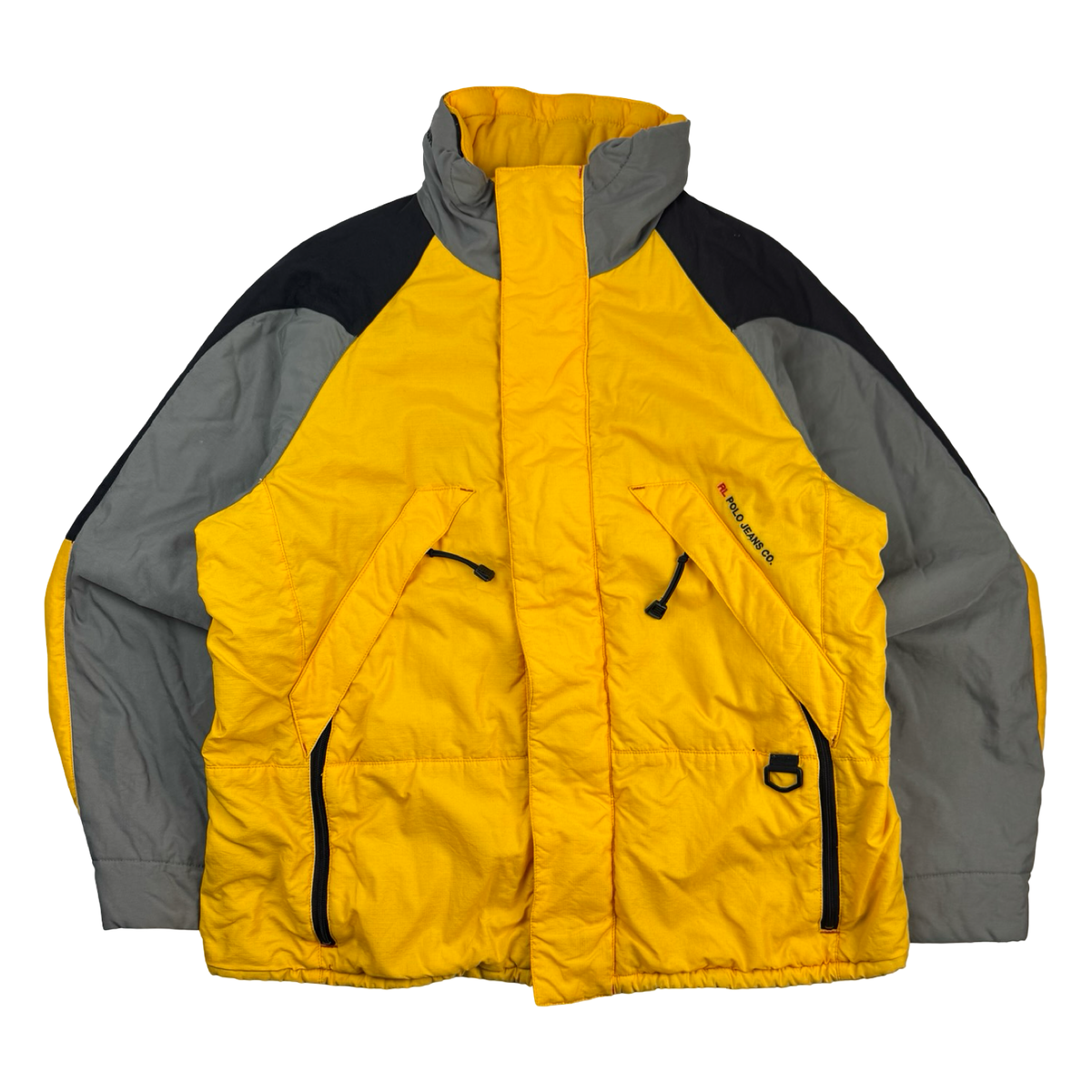 Vintage Polo Ralph Lauren Jeans Co. Insultated Jacket Yellow/Black/Grey