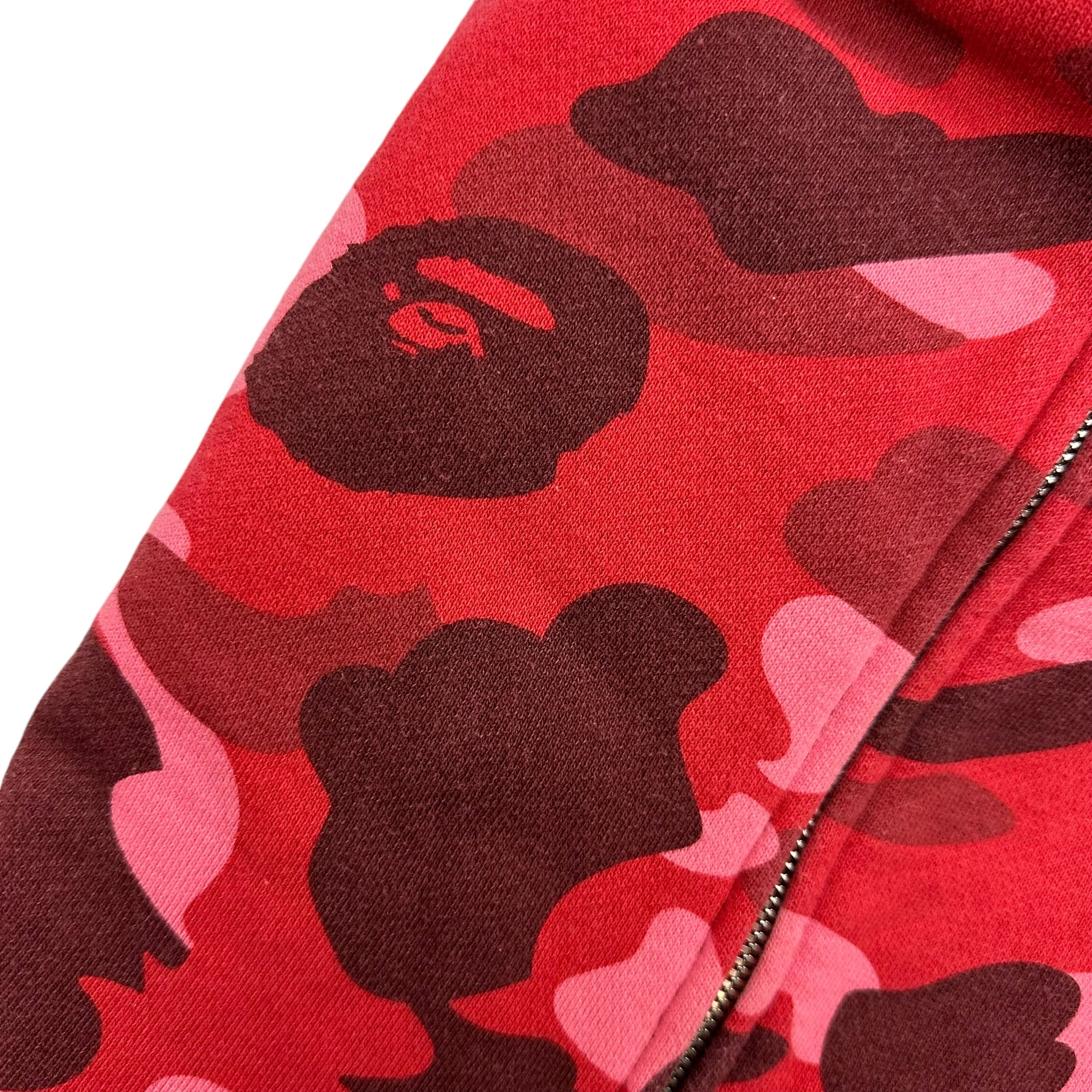 Bape ABC Colour Camo Full Zip Hoodie Red