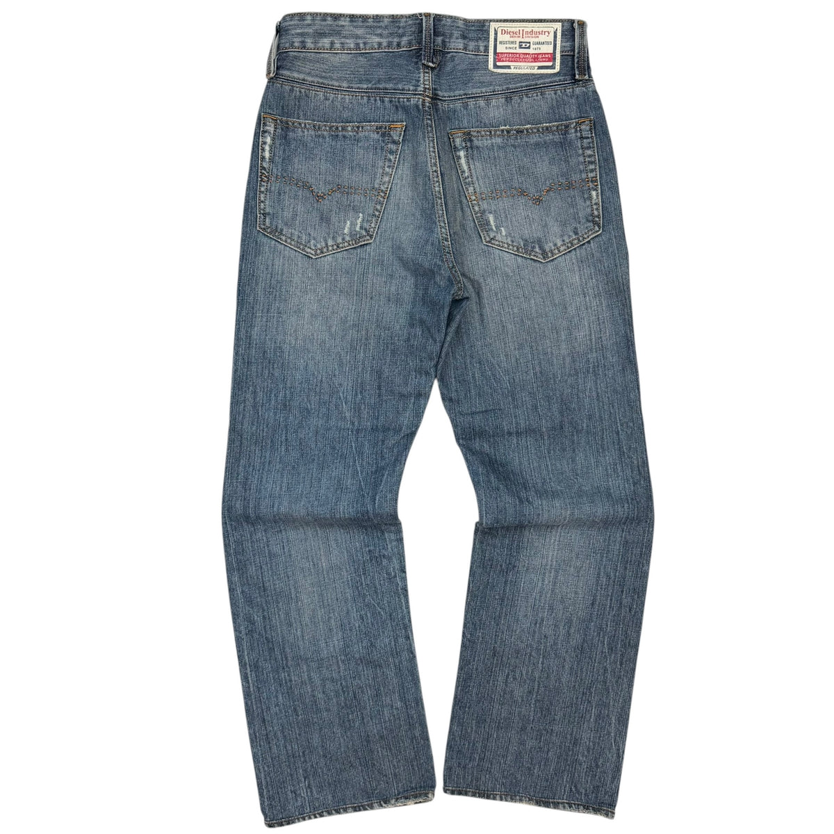 Vintage Diesel Industry Distressed Washed Denim Jeans Blue
