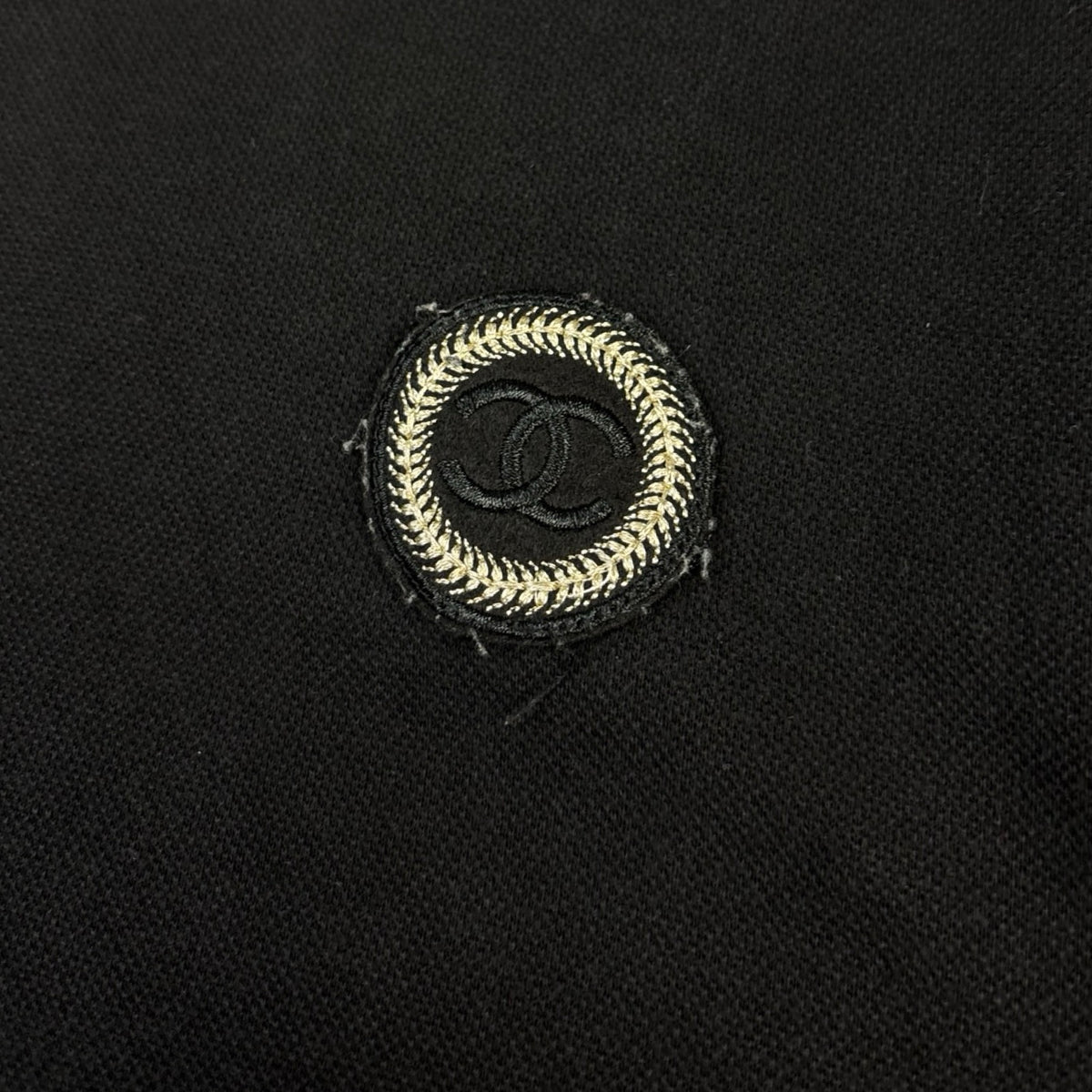 Chanel Uniform Small Logo Embroidered T-Shirt Black
