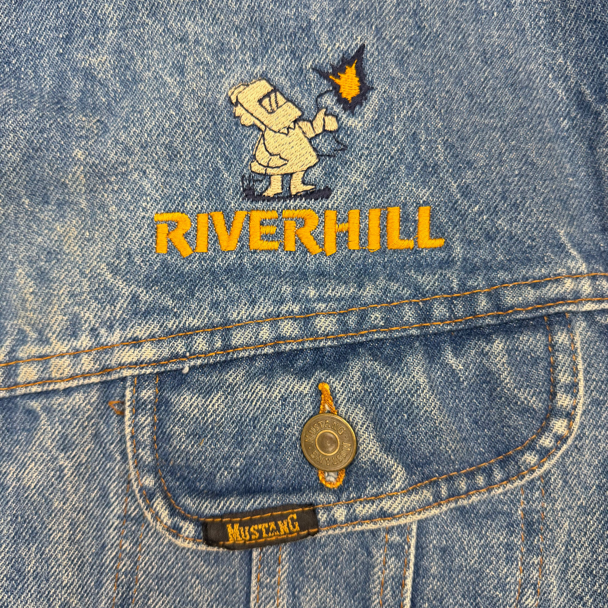 Vintage Mustang Stormrider Denim Trucker Jacket Blue