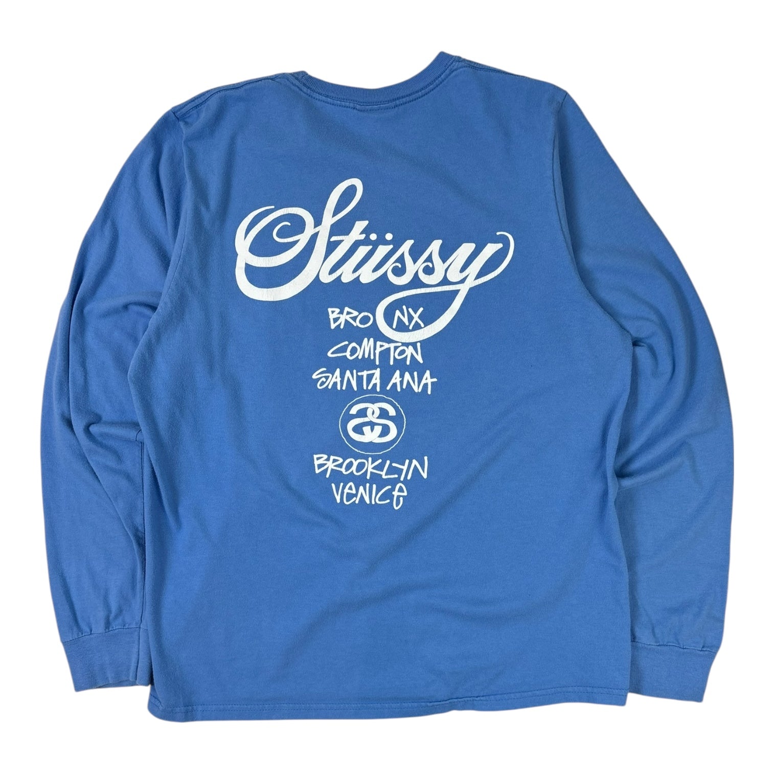 Stussy World Tour Long Sleeve T-Shirt Blue