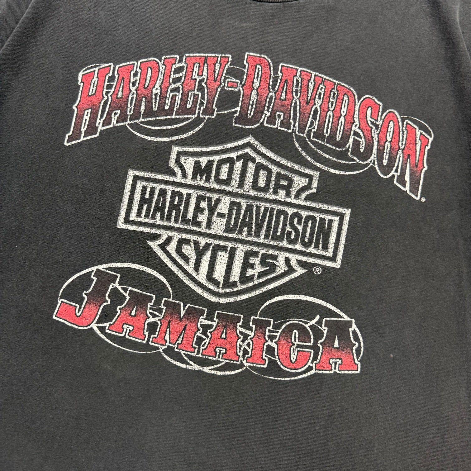 Vintage Harley Davidson Of Jamaica Tee Black