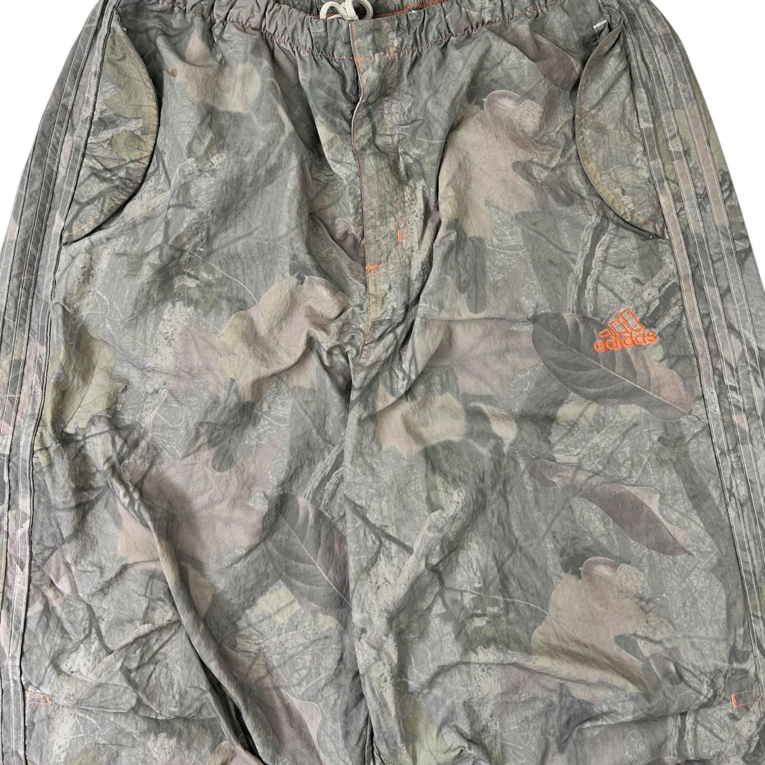 Vintage Adidas Baggy Nylon Pants Camo/Orange