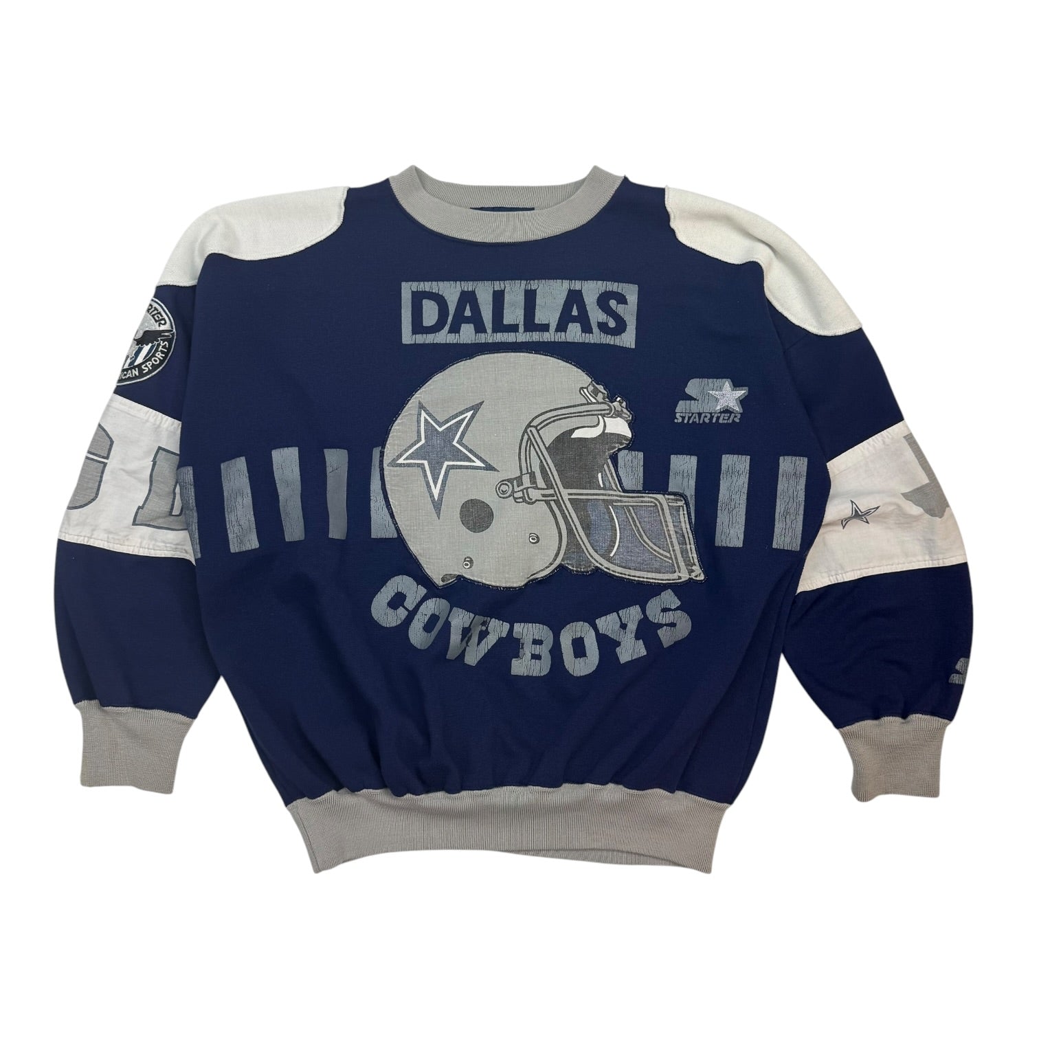 Vintage Starter Dallas Cowboys Crewneck Blue/Grey