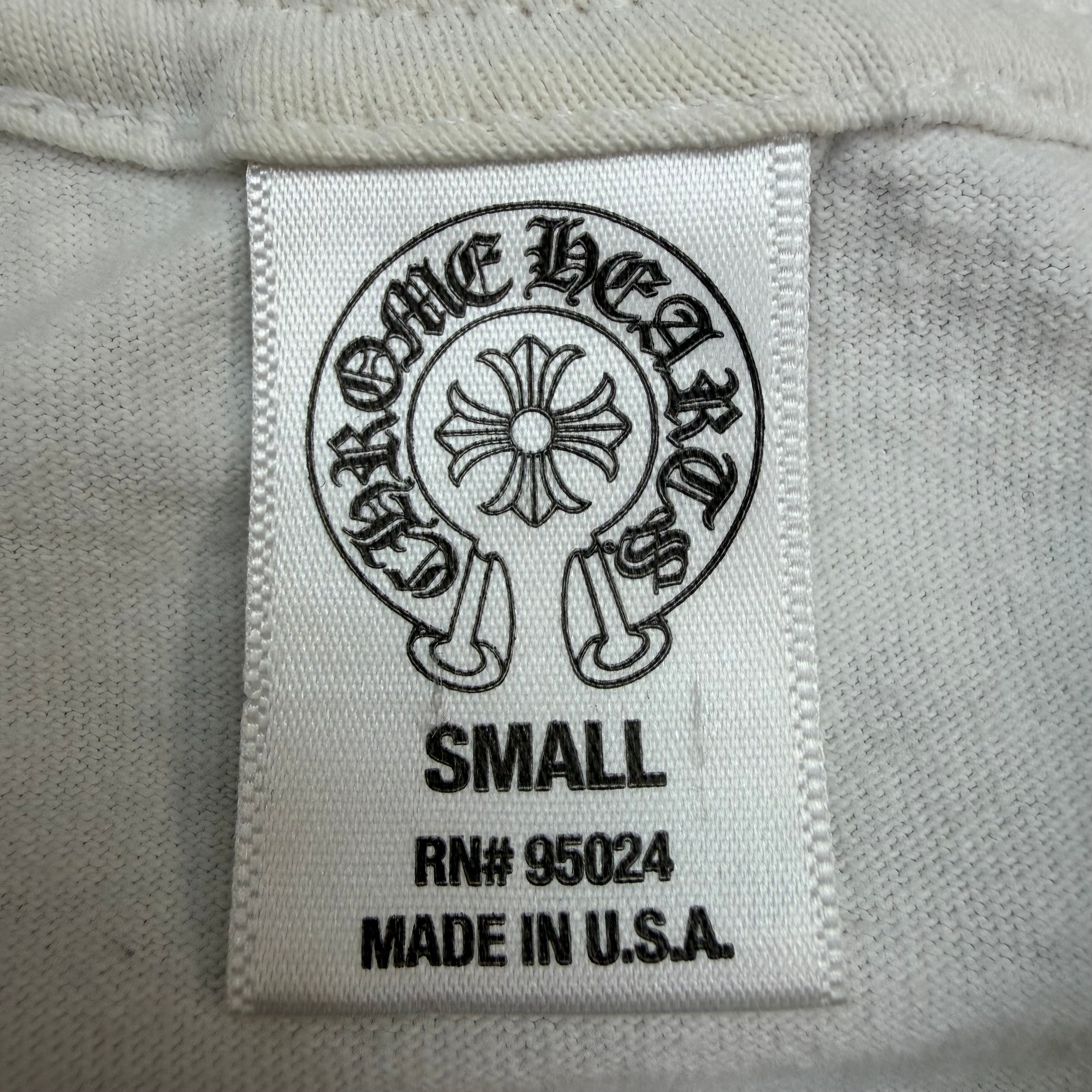 Vintage Chrome Hearts Cross Stamp Pocket Tee White