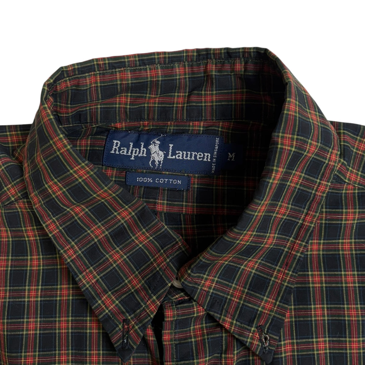 Vintage Ralph Lauren Plaid Button-Up Shirt Navy/Red