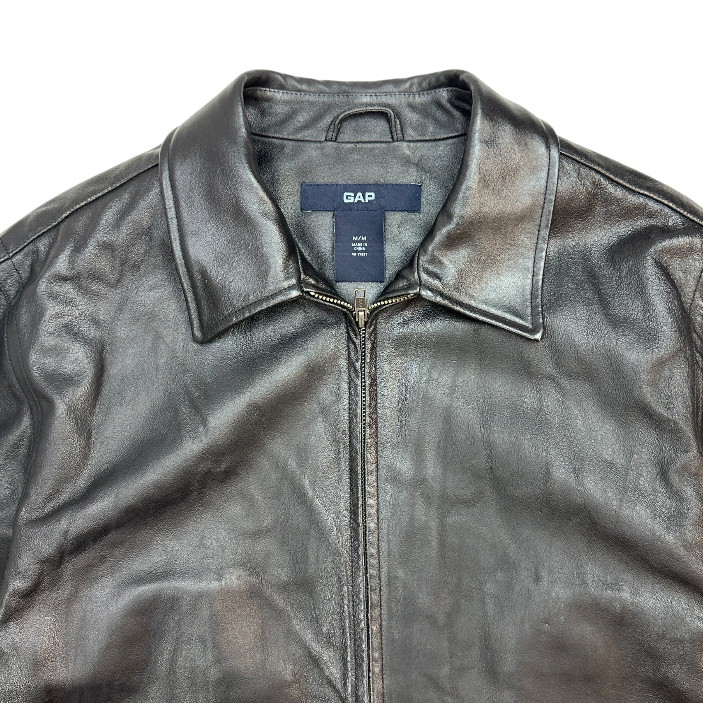 Vintage GAP Leather Straight Cut Jacket Black