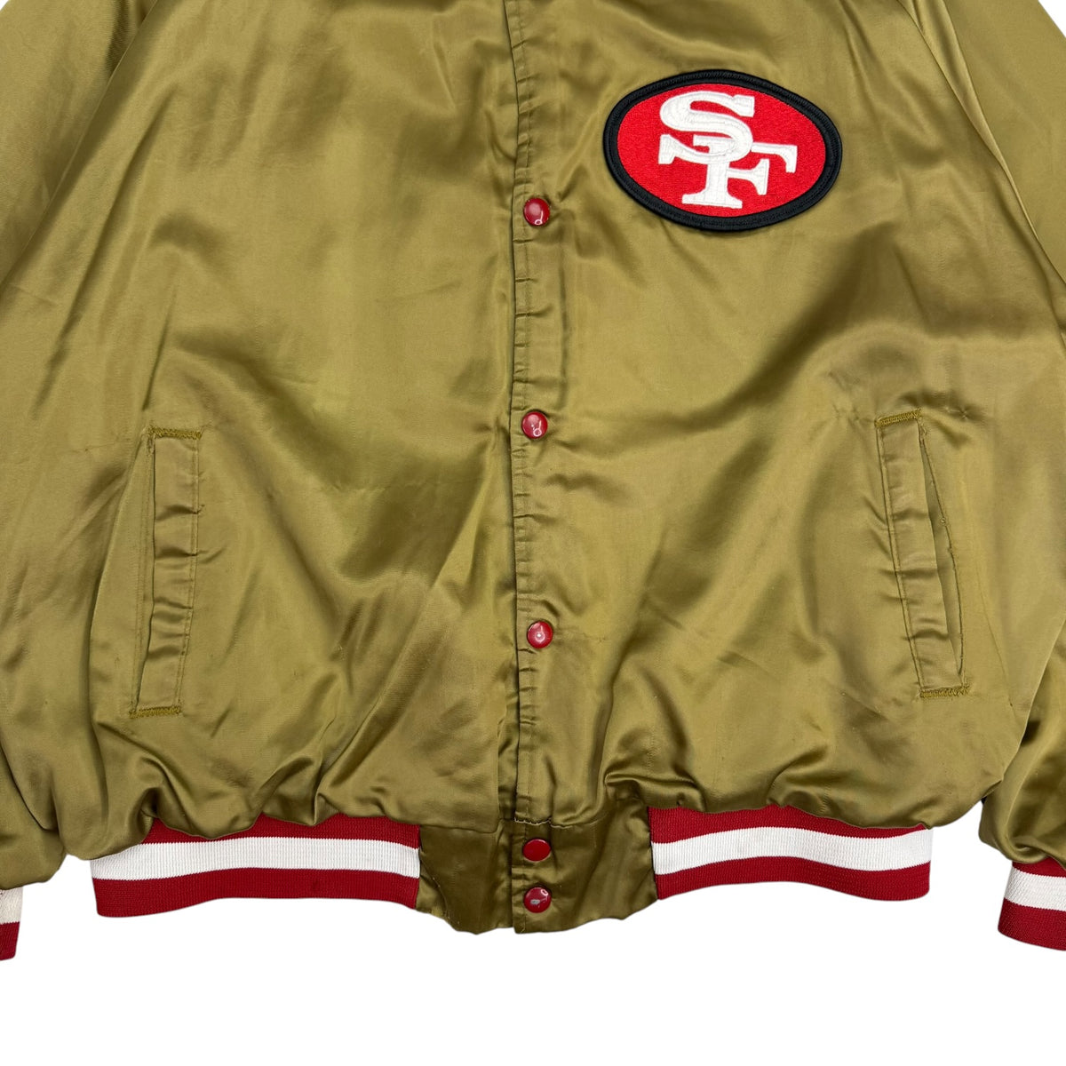 Vintage Chalk Line San Francisco 49ers Satin Bomber Jacket Gold