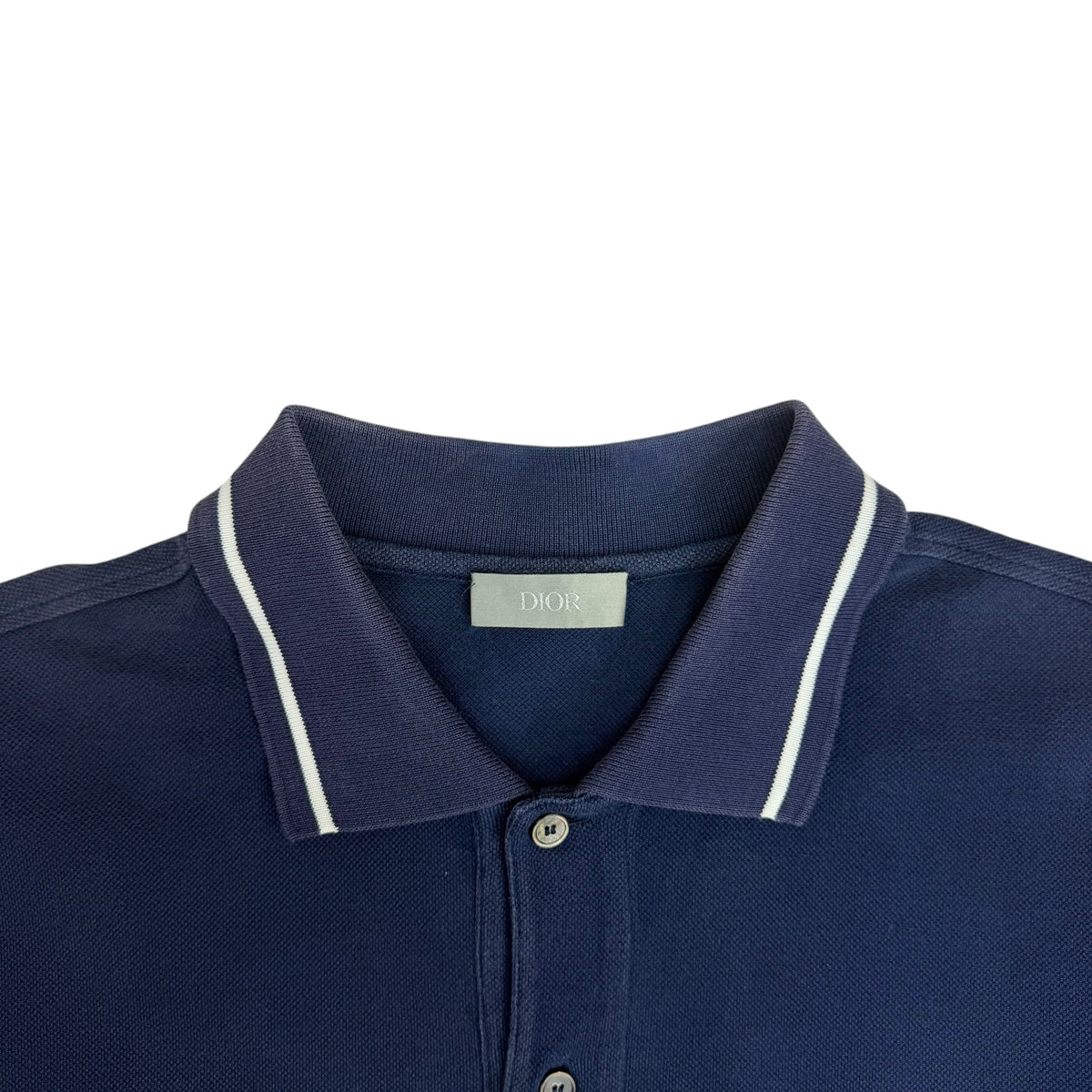 Dior Bee Embroidered Polo Navy