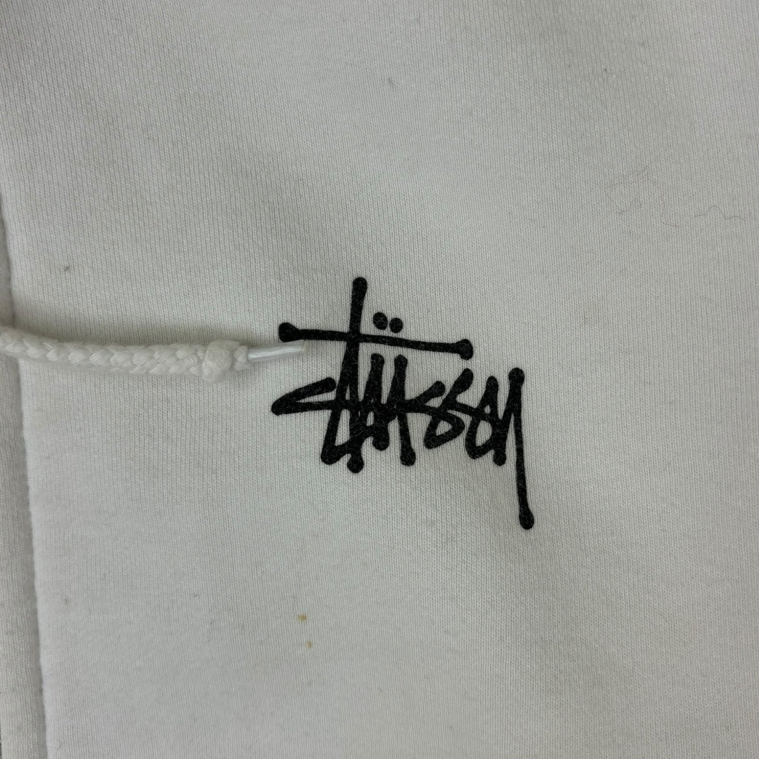 Stussy Basic Logo Zip-Up Hoodie White
