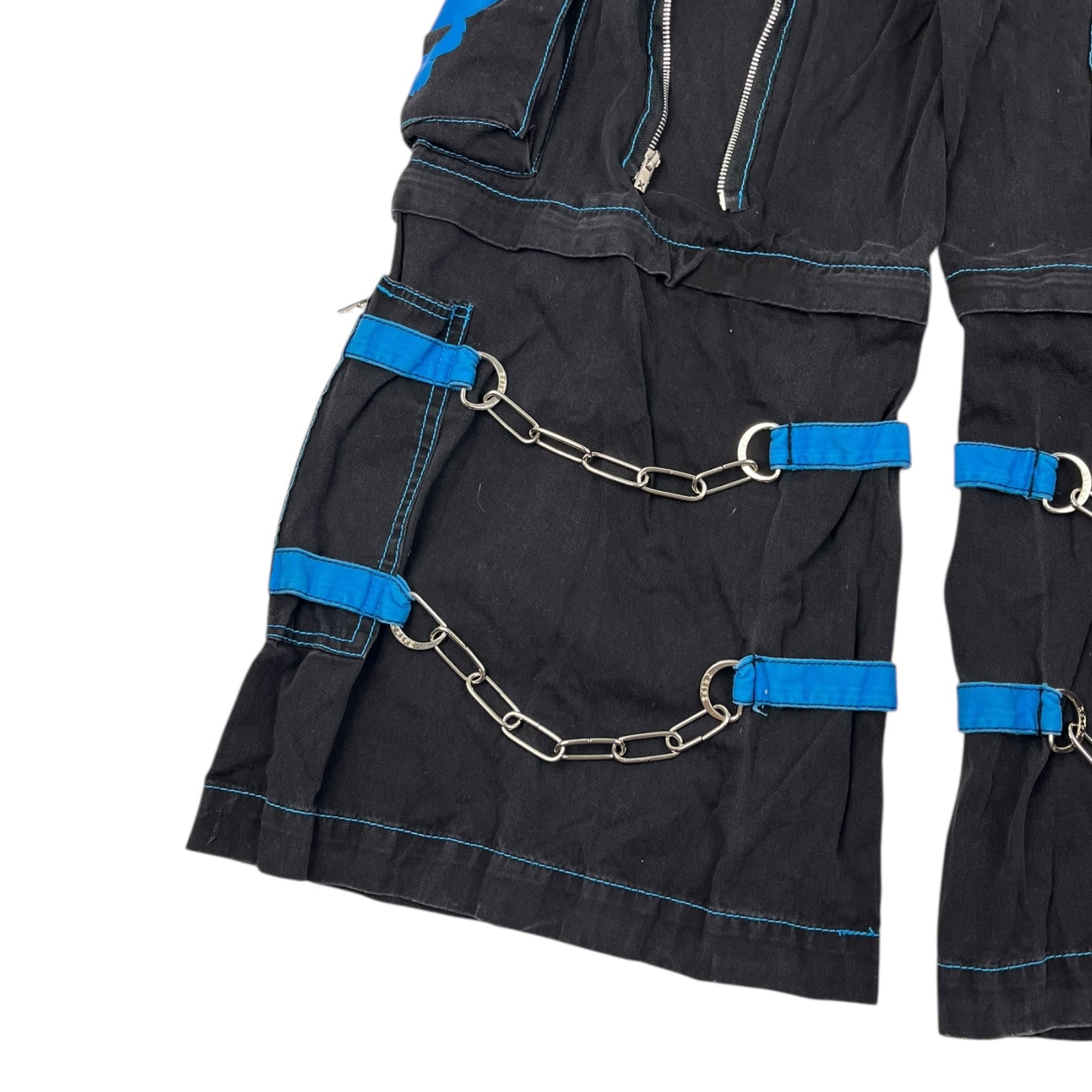 Vintage Y2K Tripp NYC Goth Rave Skull Baggy Pant Black/Blue