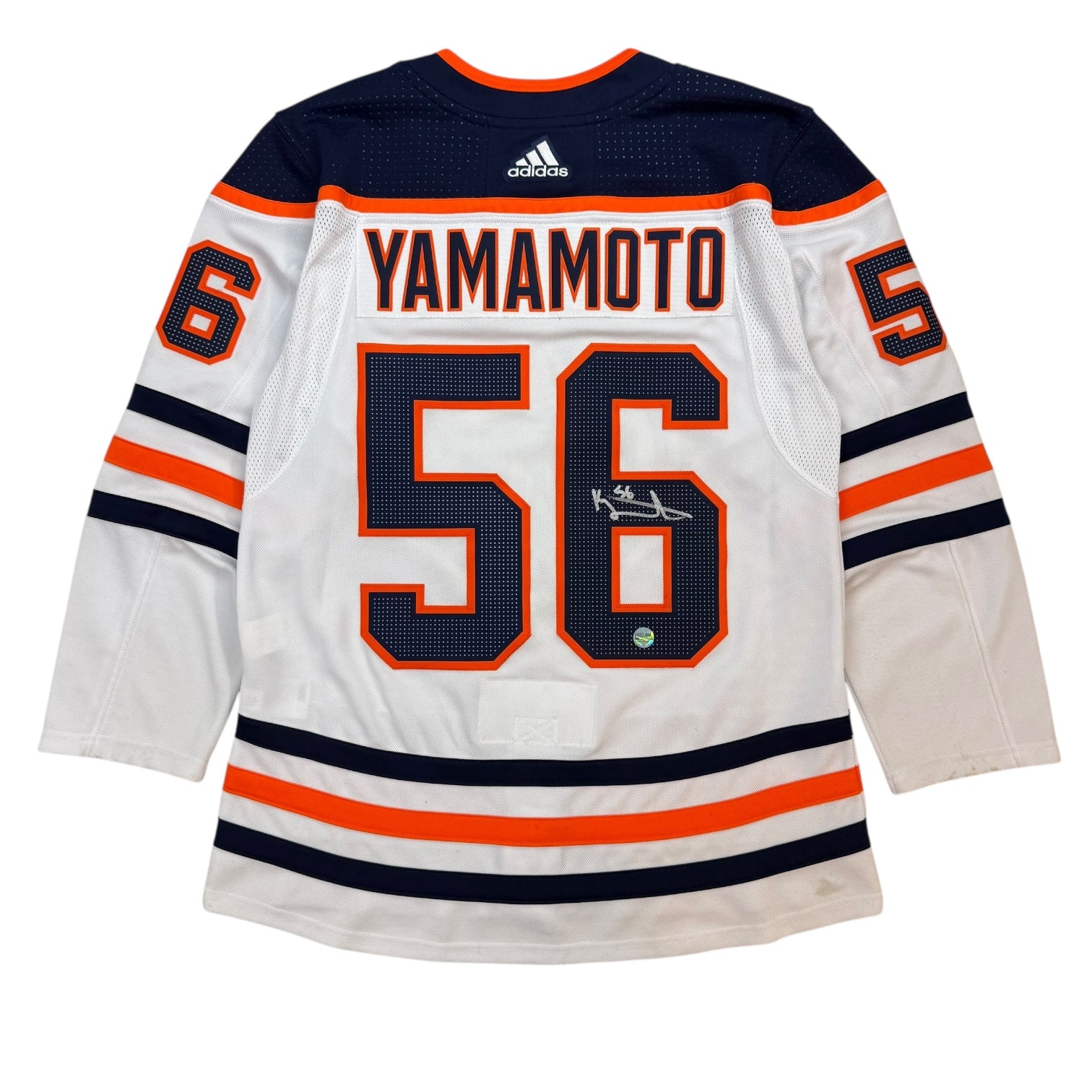 2019 Adidas Edmonton Oilers Autographed Kailer Yamamoto Away Jersey White