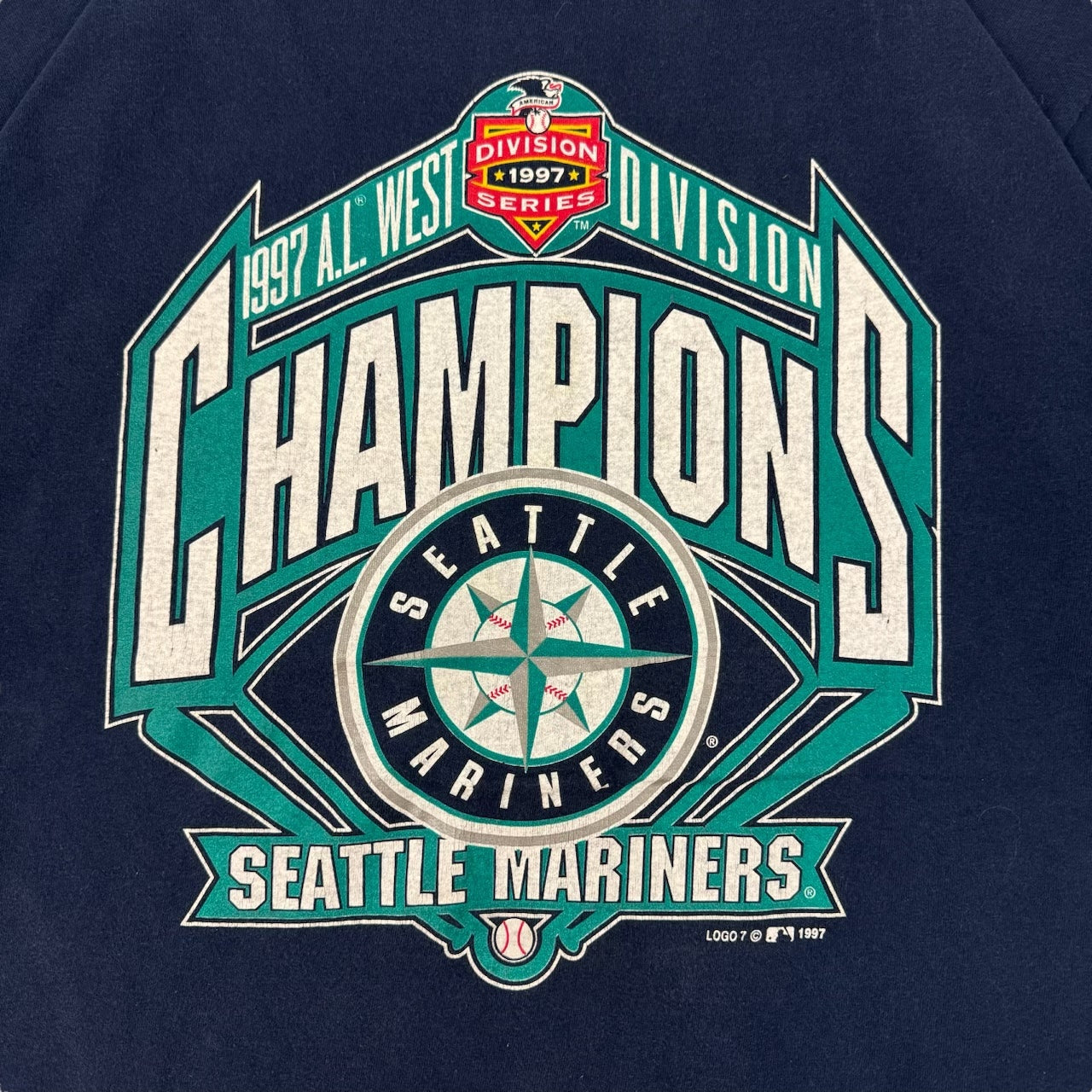 Vintage 1997 Seattle Mariners Division Series T-Shirt Navy