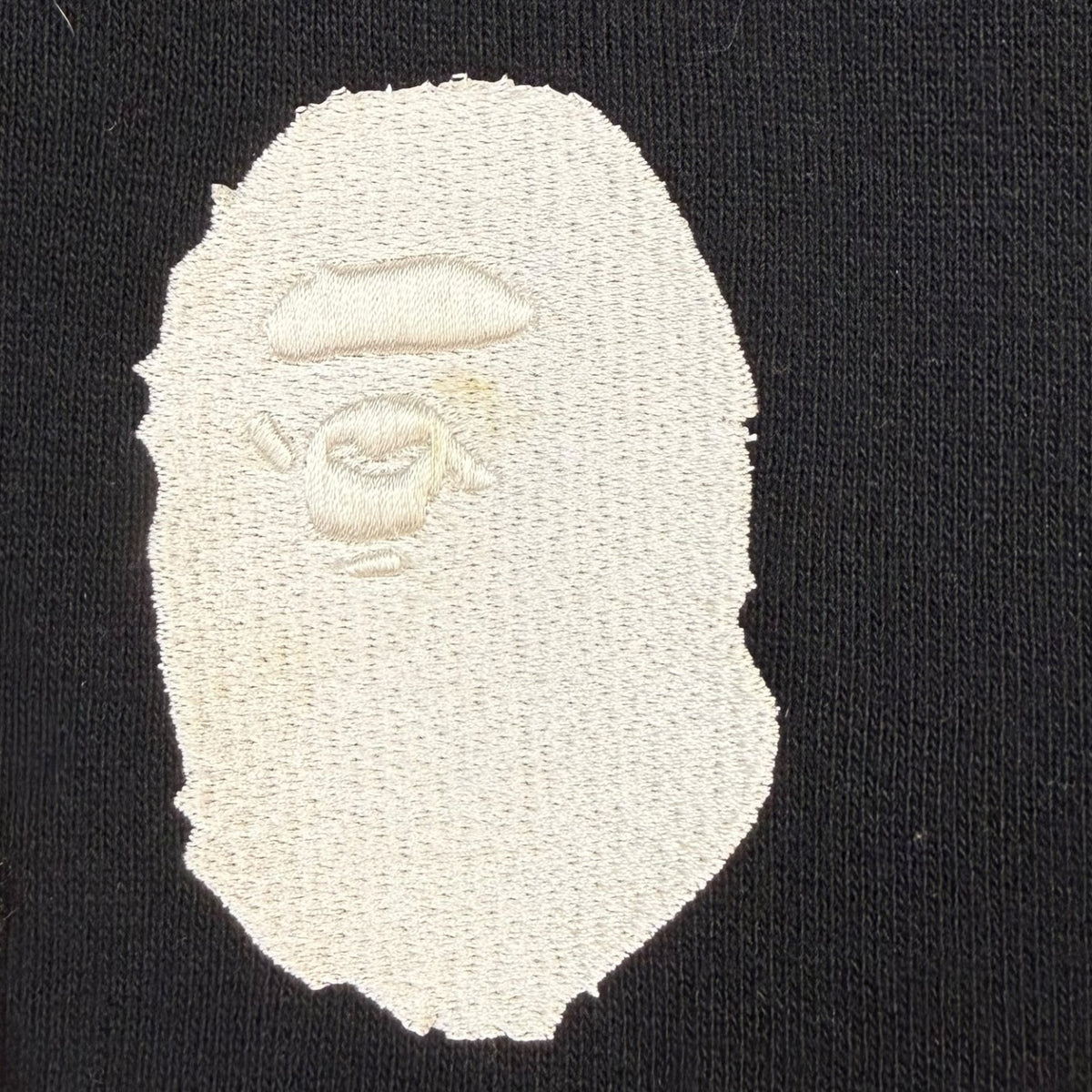 A Bathing Ape Bape Zip Up Embroidered Ape Sweater Black