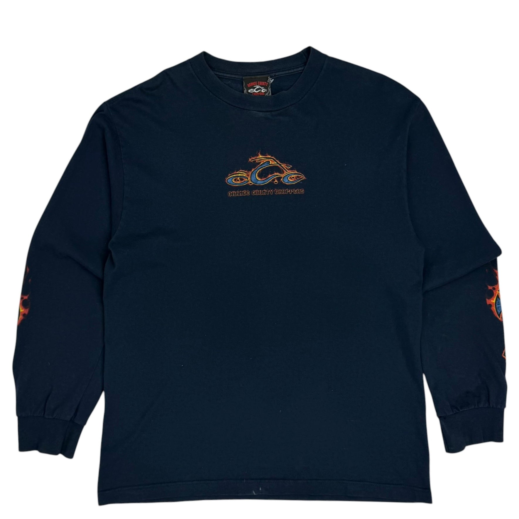 Vintage Orange County Choppers New York Flame Cross Longsleeve Black