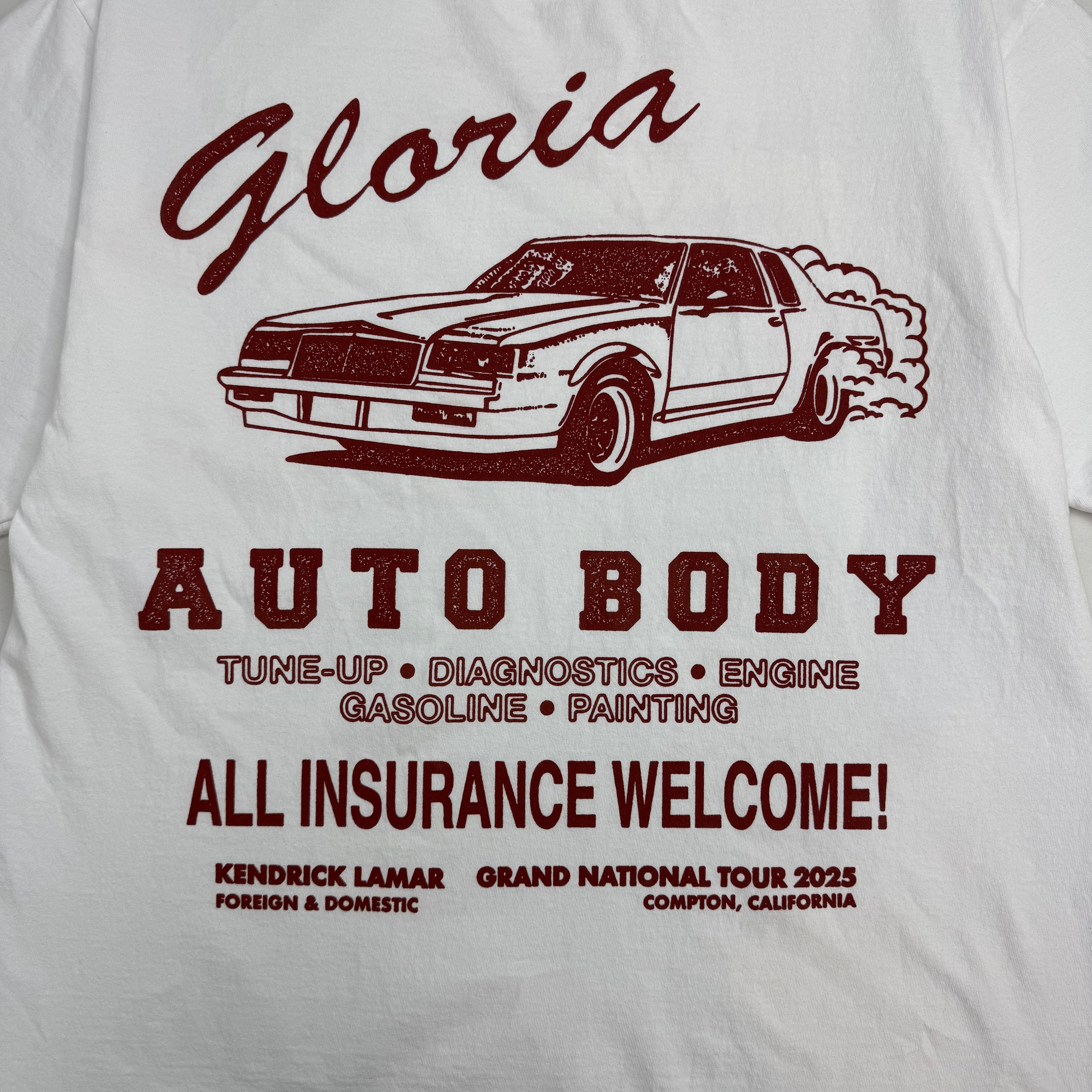 Kendrick Lamar Gloria Auto Body GNX Tour T-Shirt White
