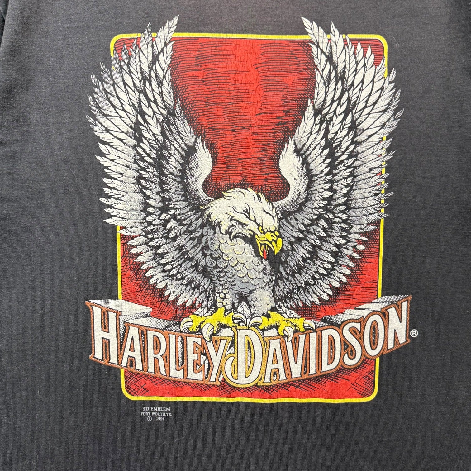 1991 3D Emblem Harley Davidson Tee Black