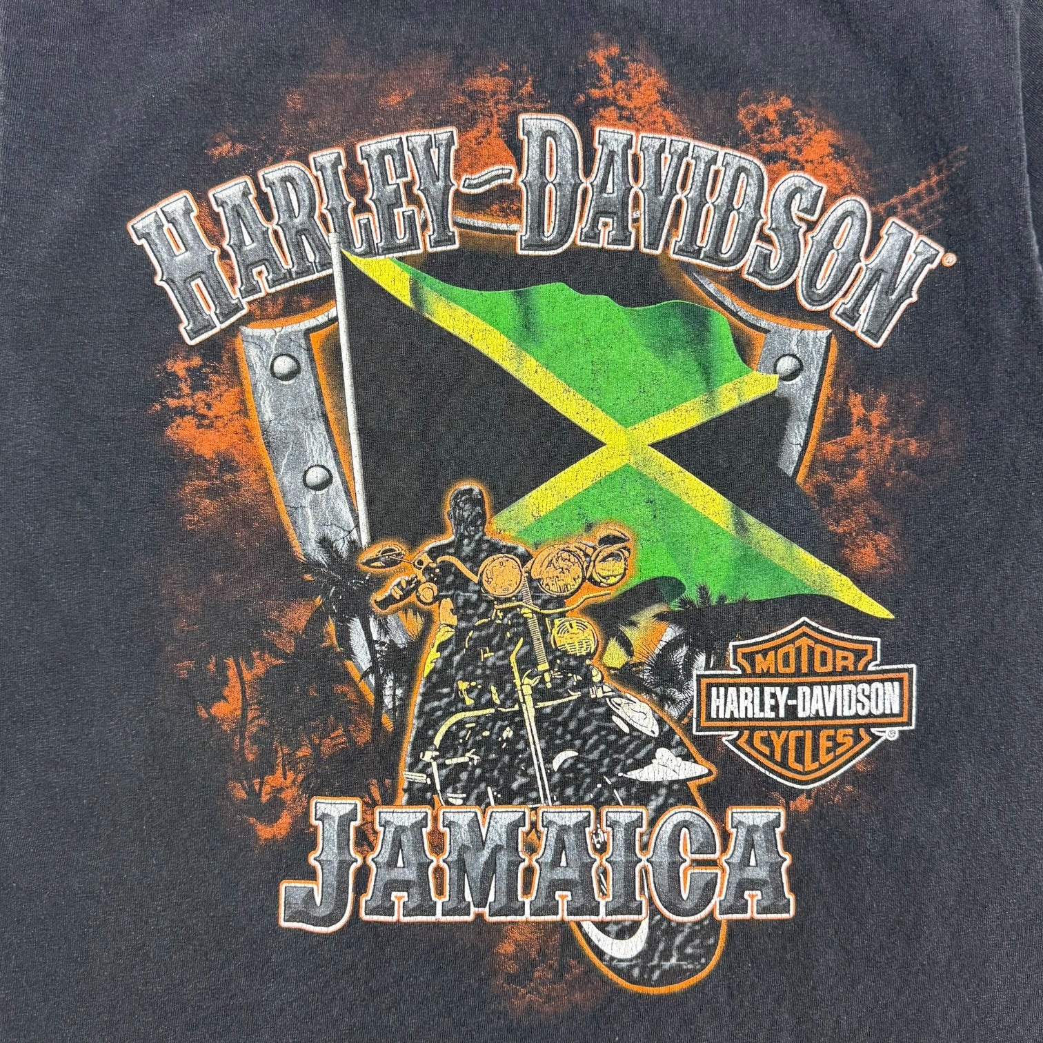 Vintage Harley Davidson Of Jamaica Tee Black