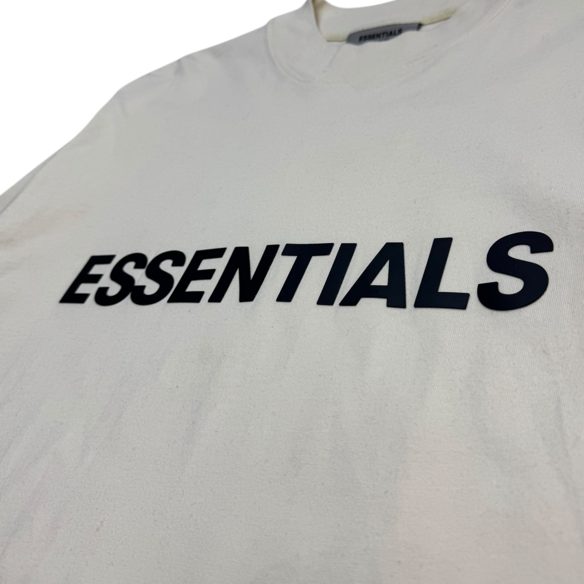 Fear Of God Essentials Applique Logo T-Shirt Cream