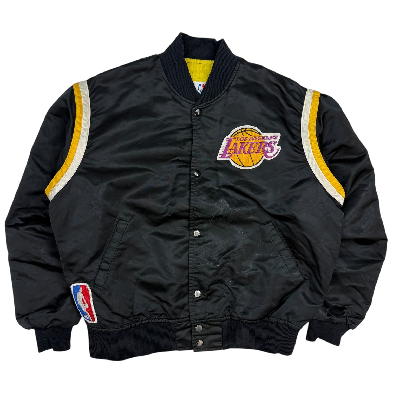 Vintage Starter Los Angeles Lakers Satin Bomber Jacket Black