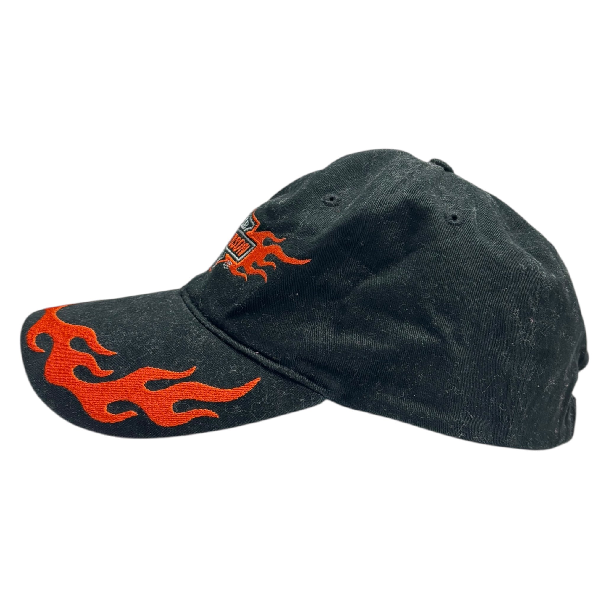 Vintage Y2K Harley Davidson Flames Brim Hat