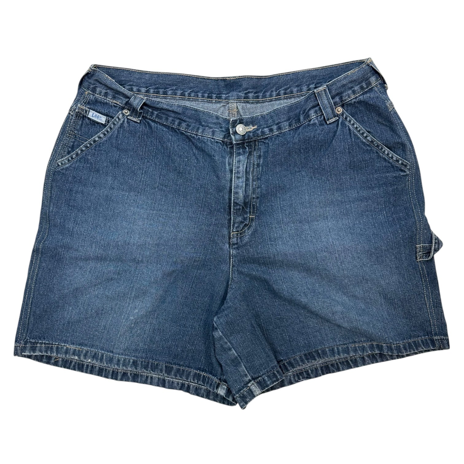 Vintage Lee Dungaree Denim Shorts Medium Wash