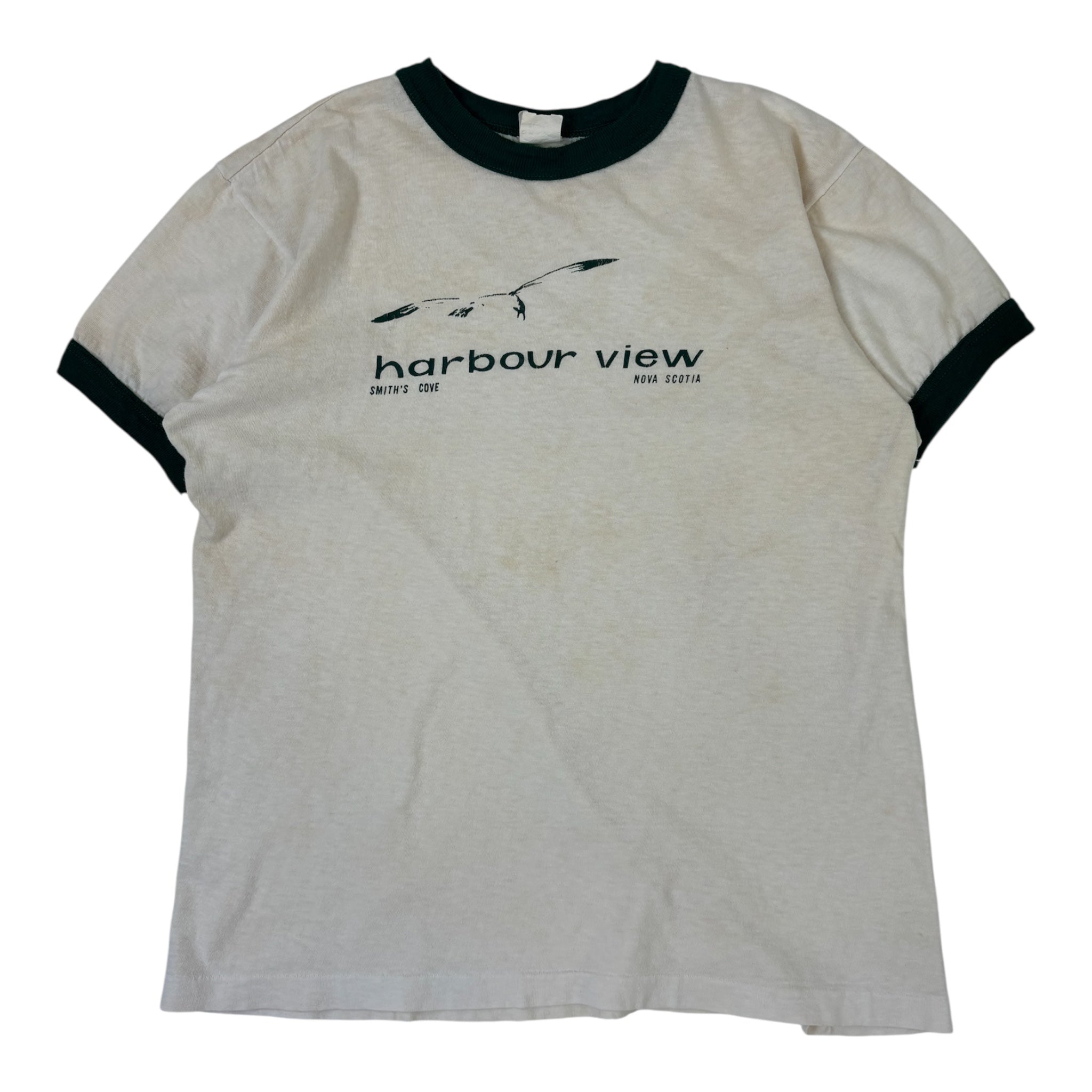 Vintage Ringer “Harbour View” Nova Scotia T-Shirt White
